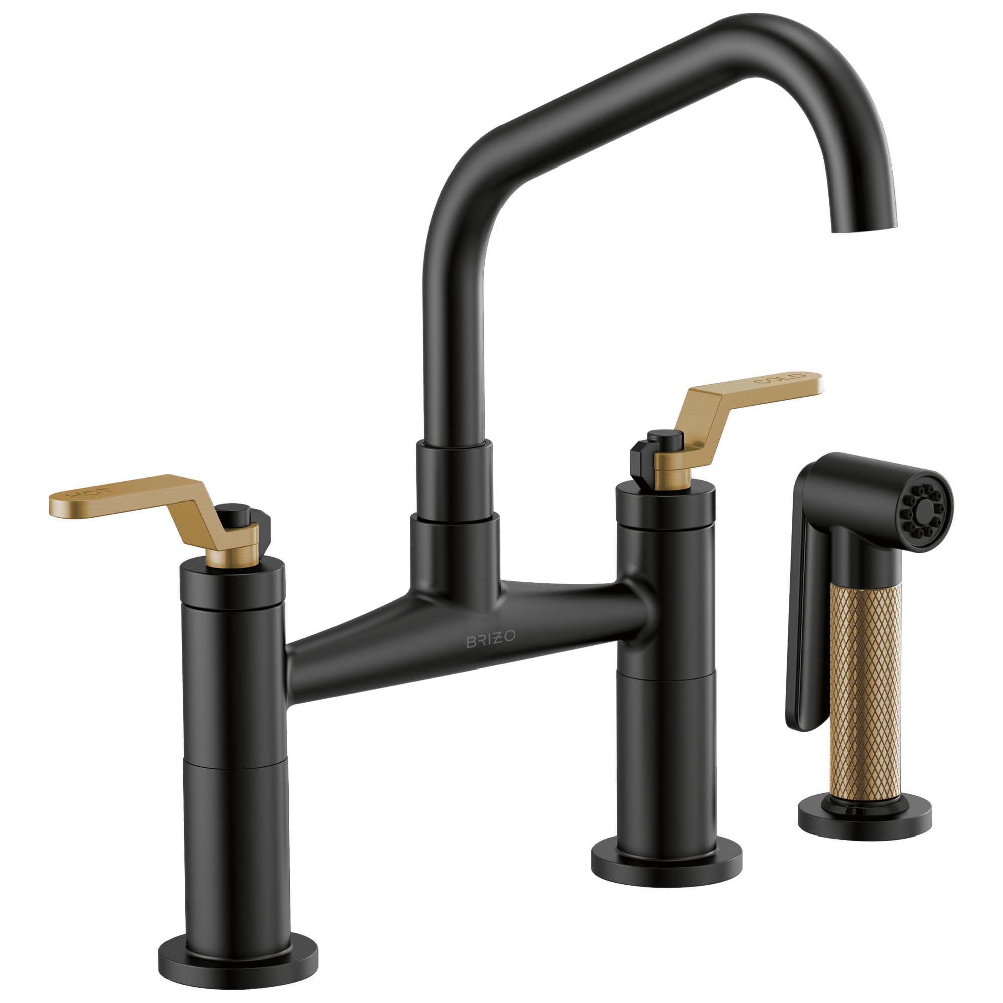 Brizo Litze® Bridge Faucet with Angled Spout and Industrial Handle