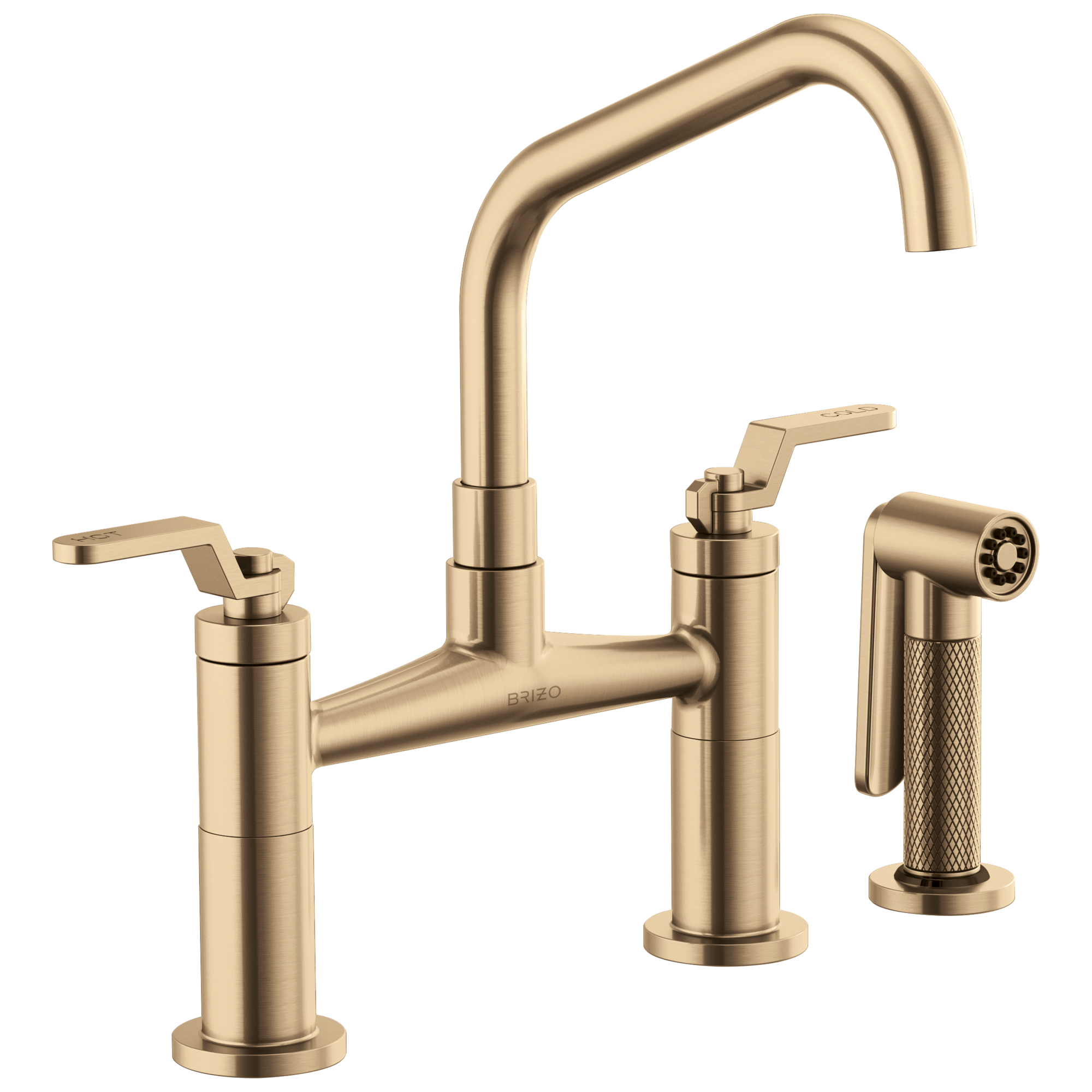 Brizo Litze® Bridge Faucet with Angled Spout and Industrial Handle