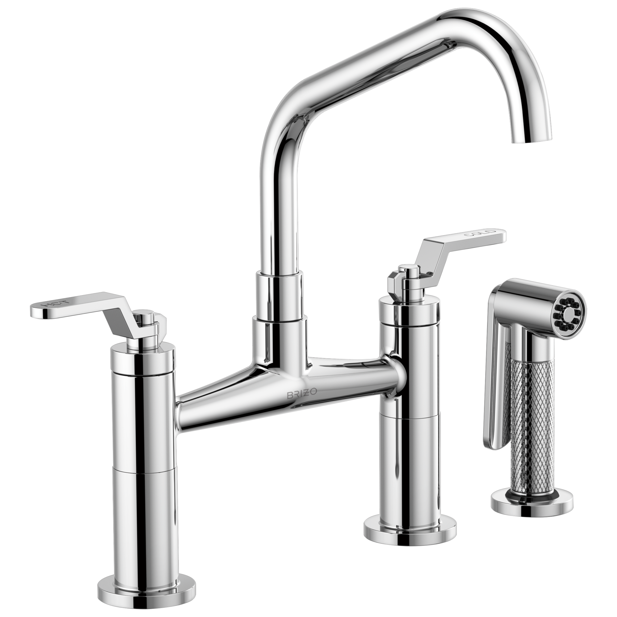 Brizo Litze® Bridge Faucet with Angled Spout and Industrial Handle