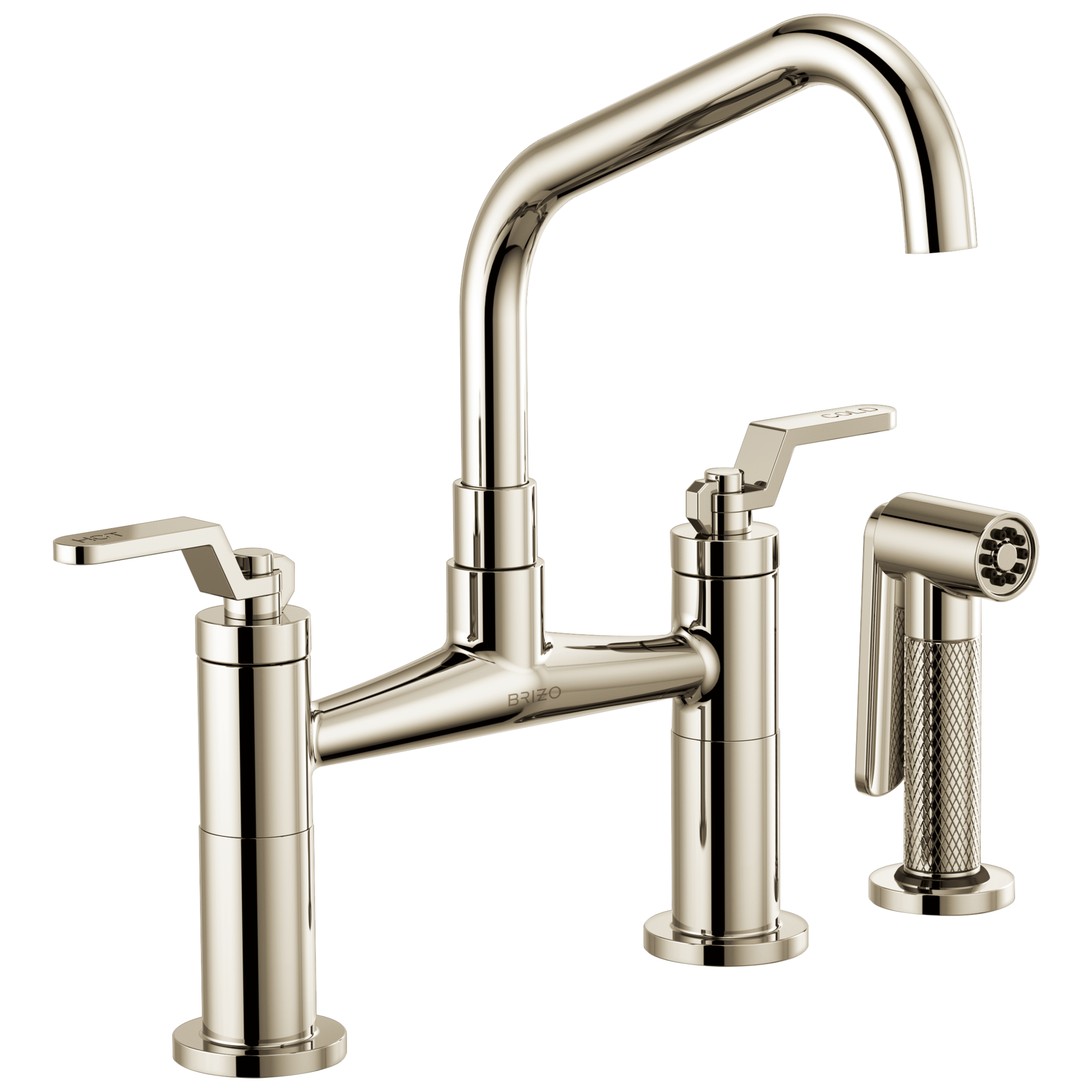 Brizo Litze® Bridge Faucet with Angled Spout and Industrial Handle
