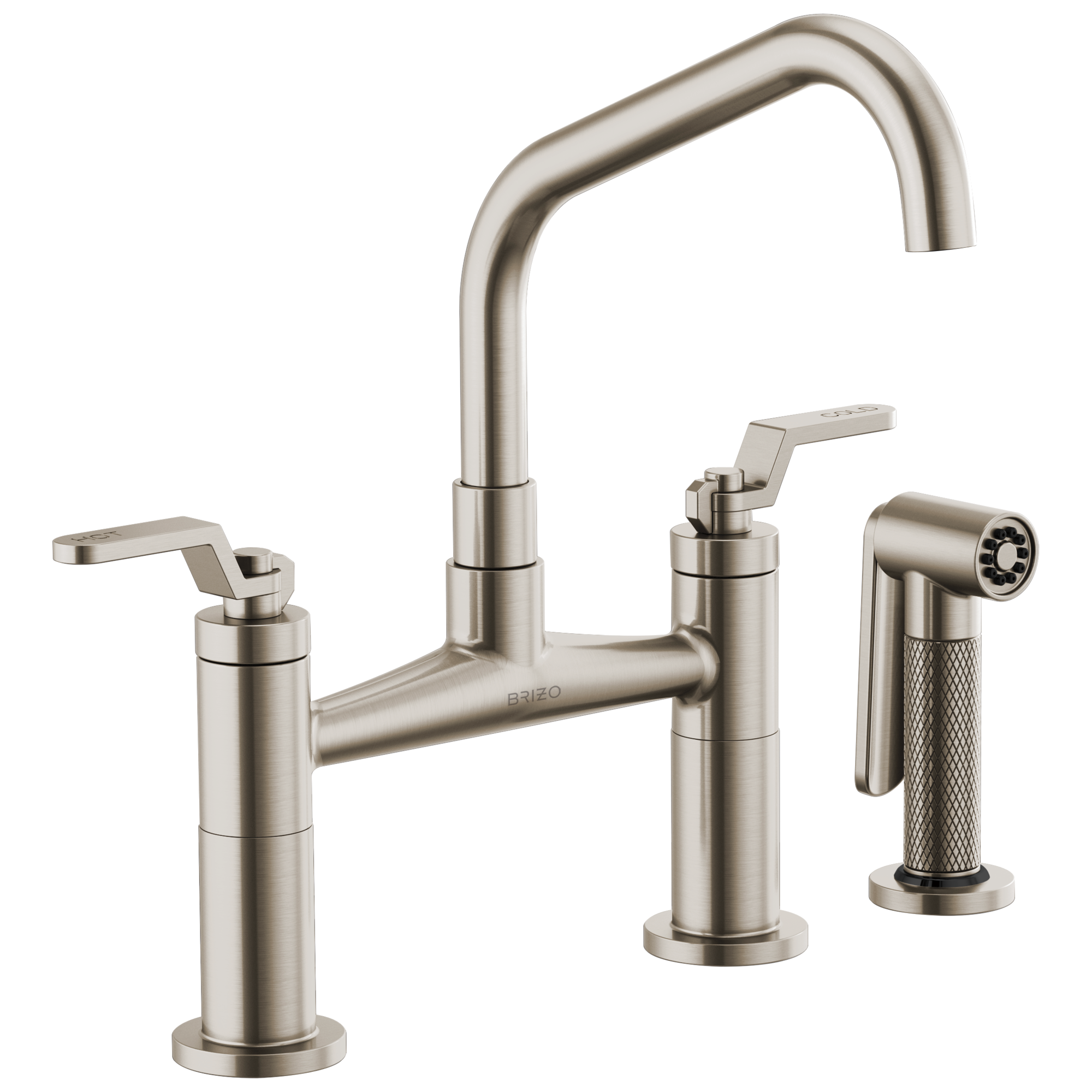 Brizo Litze® Bridge Faucet with Angled Spout and Industrial Handle
