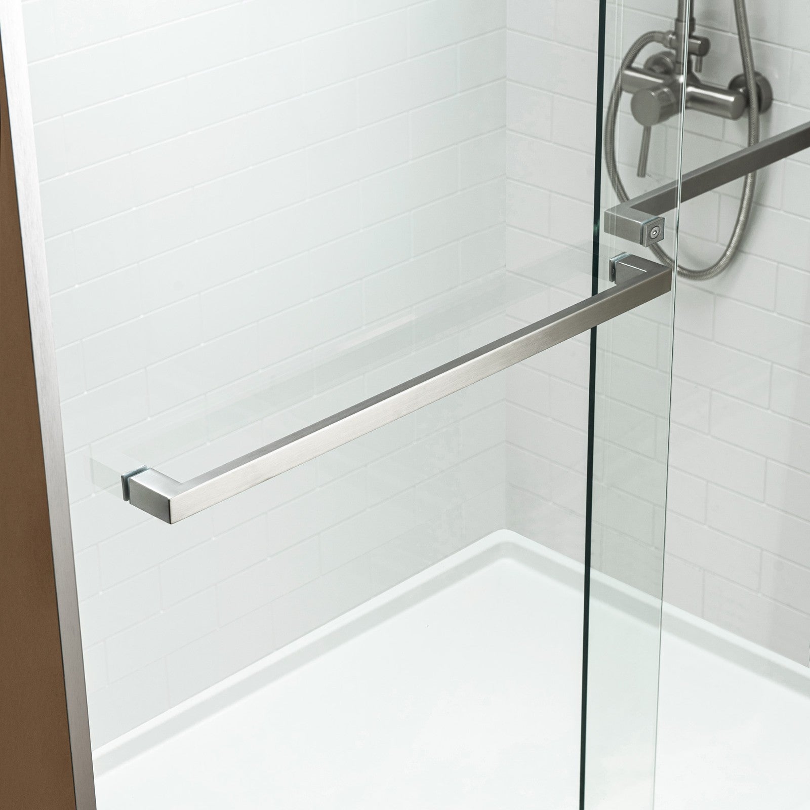 WOODBRIDGE Frameless Bathtub Shower Doors 56-60" Width x 62"Height with 5/16"(8mm) Clear Tempered Glass, 2 Ways Opening & Double Sliding