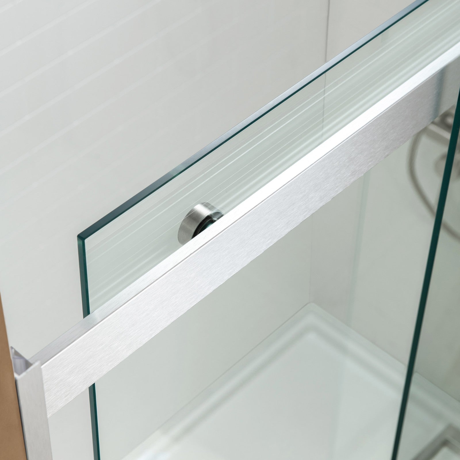WOODBRIDGE Frameless Bathtub Shower Doors 56-60" Width x 62"Height with 5/16"(8mm) Clear Tempered Glass, 2 Ways Opening & Double Sliding