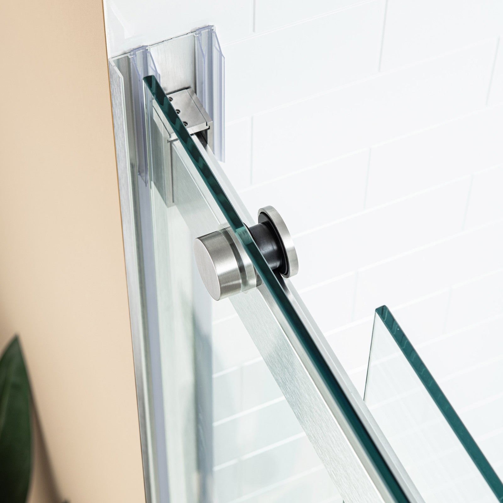 WOODBRIDGE Frameless Bathtub Shower Doors 56-60" Width x 62"Height with 5/16"(8mm) Clear Tempered Glass, 2 Ways Opening & Double Sliding