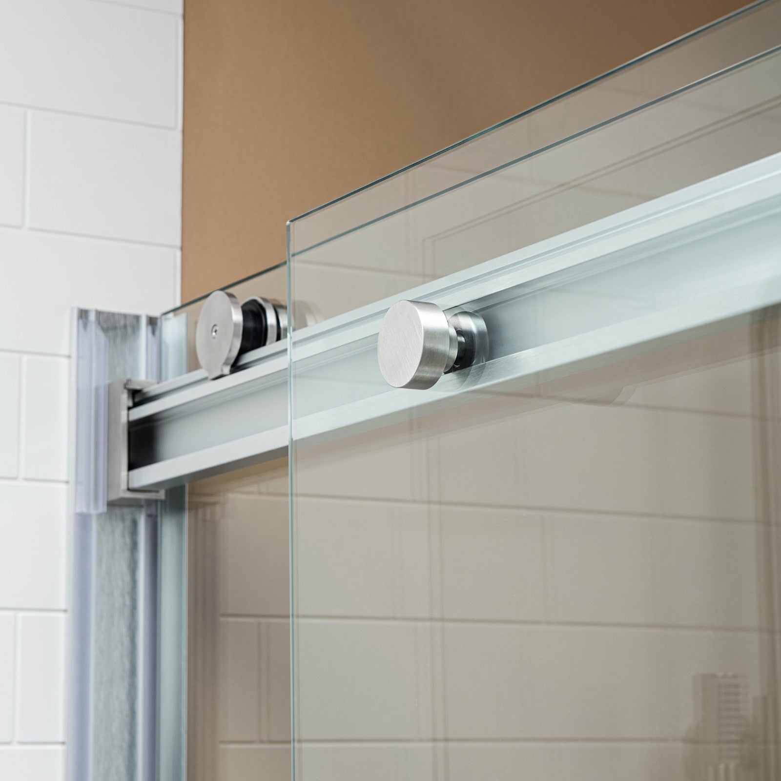 WOODBRIDGE Frameless Bathtub Shower Doors 56-60" Width x 62"Height with 5/16"(8mm) Clear Tempered Glass, 2 Ways Opening & Double Sliding