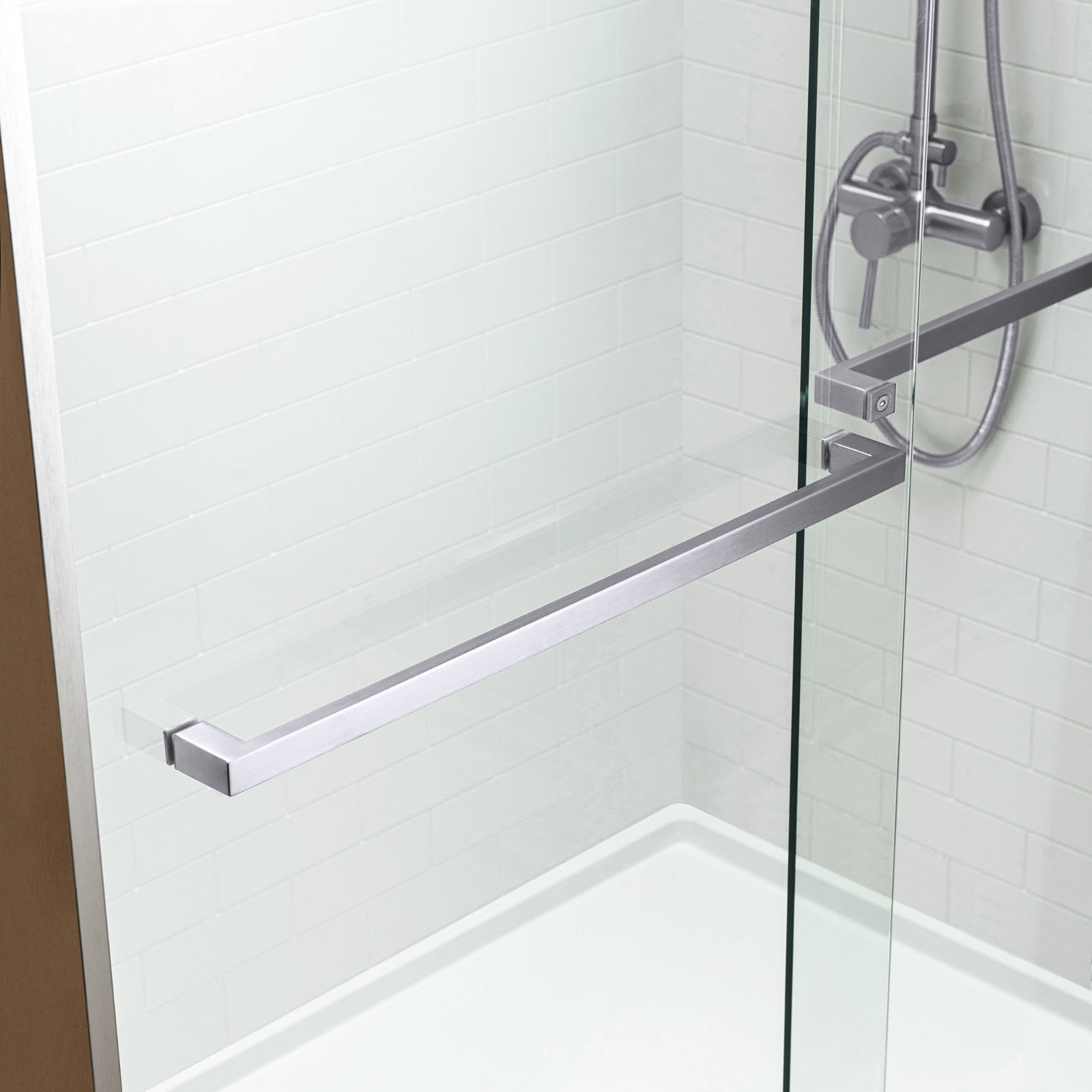 WOODBRIDGE Frameless Bathtub Shower Doors 56-60" Width x 62"Height with 5/16"(8mm) Clear Tempered Glass, 2 Ways Opening & Double Sliding