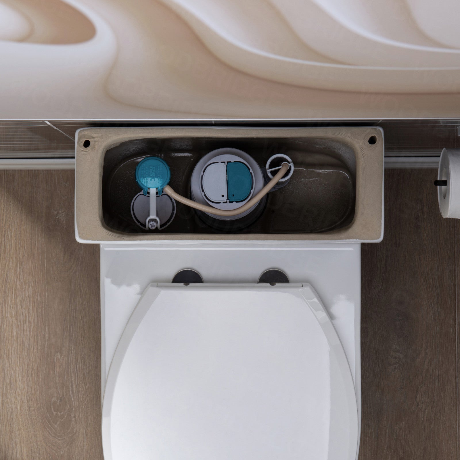 WOODBRIDGE Modern One Piece Dual Flush 1.28 GP Toilet,with Soft Closing Seat