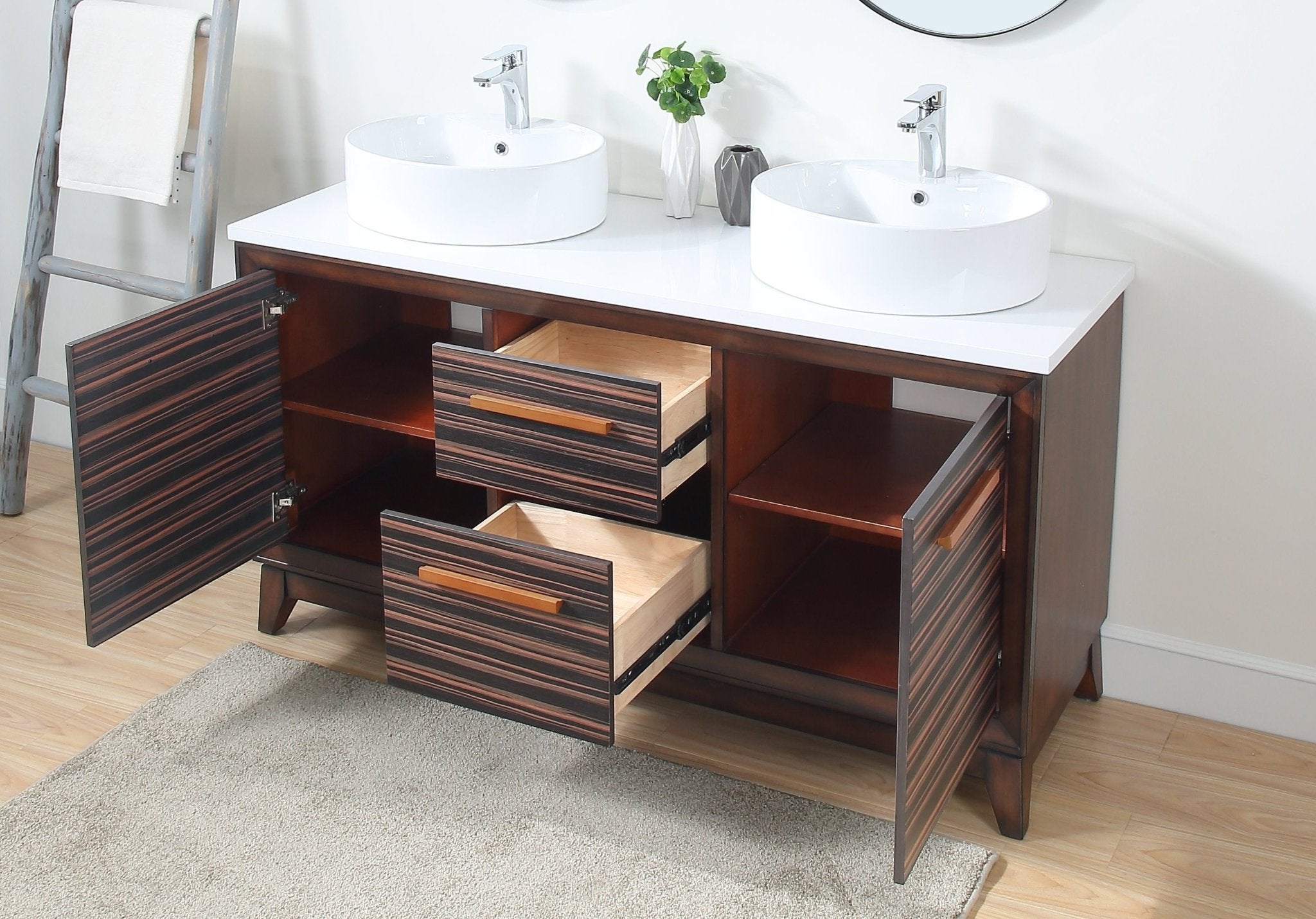 Chans Furniture TB-9466-V63 63" Tennant Brand Arturas double sinks Sink bathroom vanity - TB-9466-V63