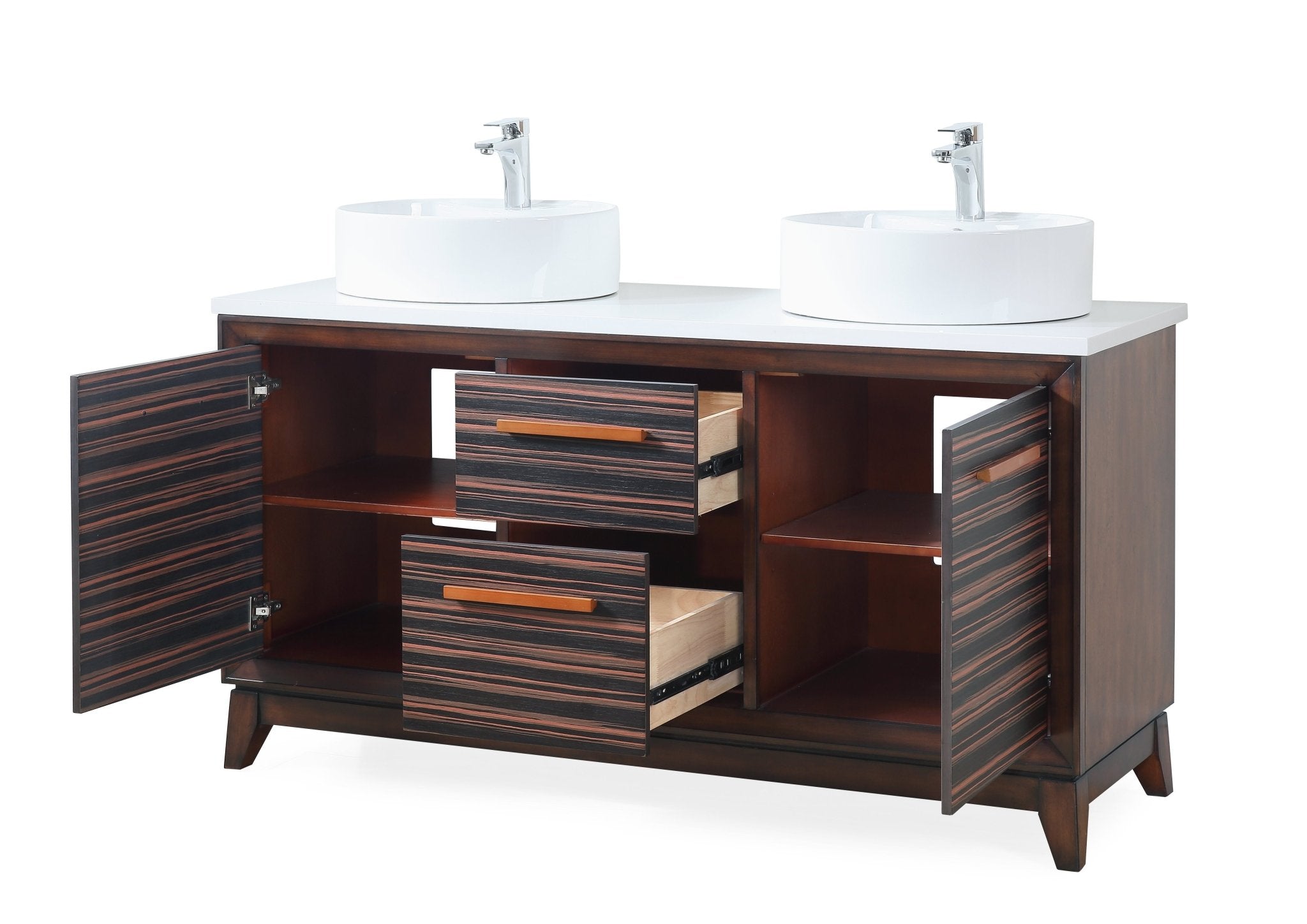 Chans Furniture TB-9466-V63 63" Tennant Brand Arturas double sinks Sink bathroom vanity - TB-9466-V63