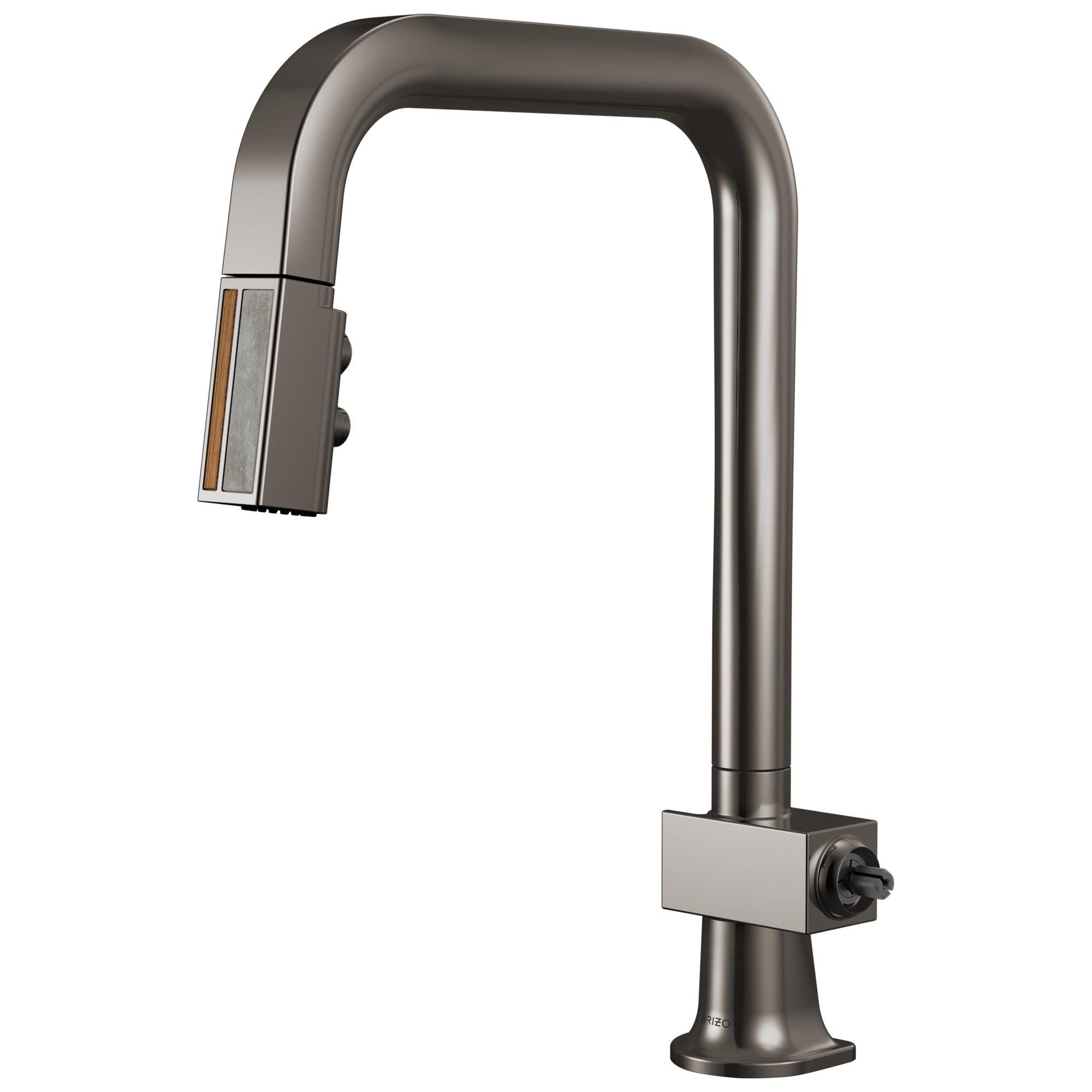 Brizo Frank Lloyd Wright® Pull-Down Kitchen Faucet with Square Spout and Wood/Concrete Wand - Less Handle