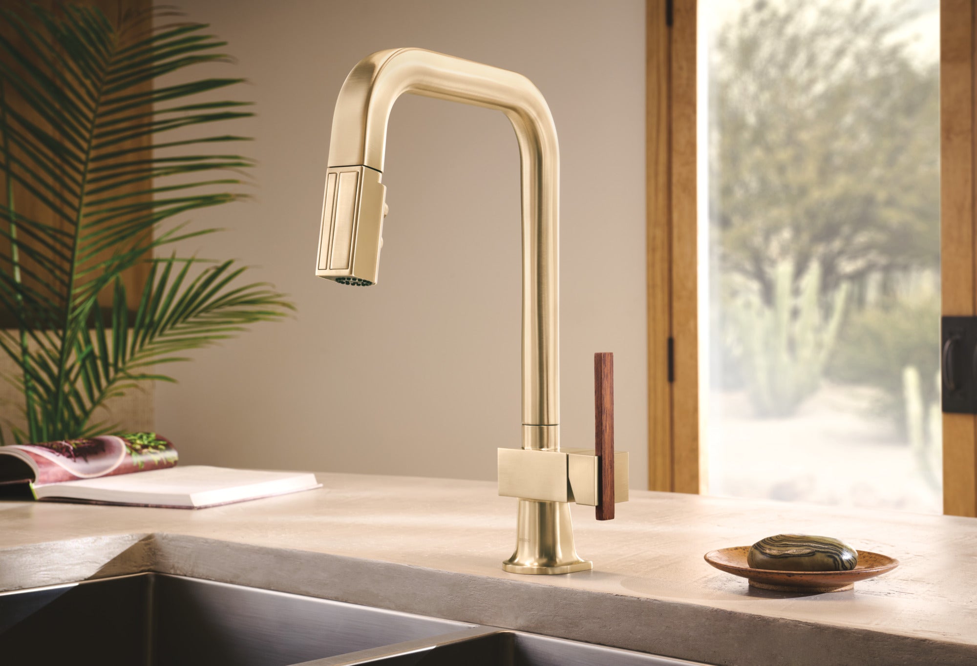 Brizo Frank Lloyd Wright® Pull-Down Kitchen Faucet with Square Spout - Less Handle