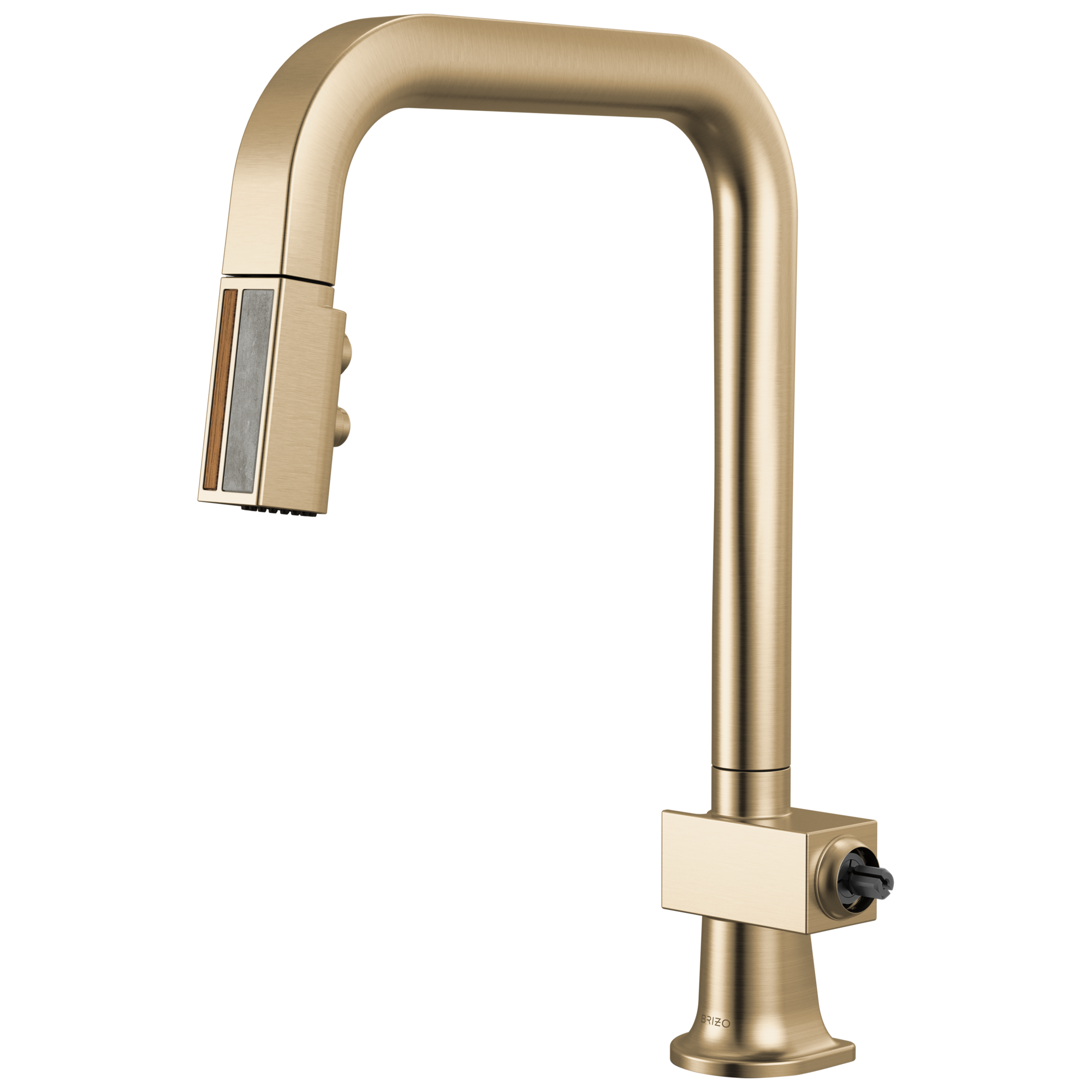 Brizo Frank Lloyd Wright® Pull-Down Kitchen Faucet with Square Spout and Wood/Concrete Wand - Less Handle