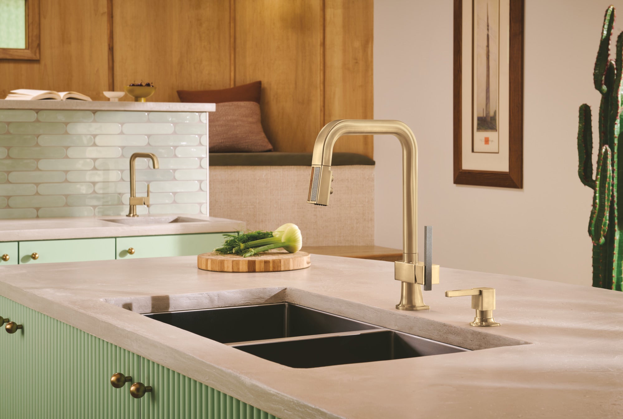 Brizo Frank Lloyd Wright® Pull-Down Kitchen Faucet Offset Concrete Lever Handle Kit?