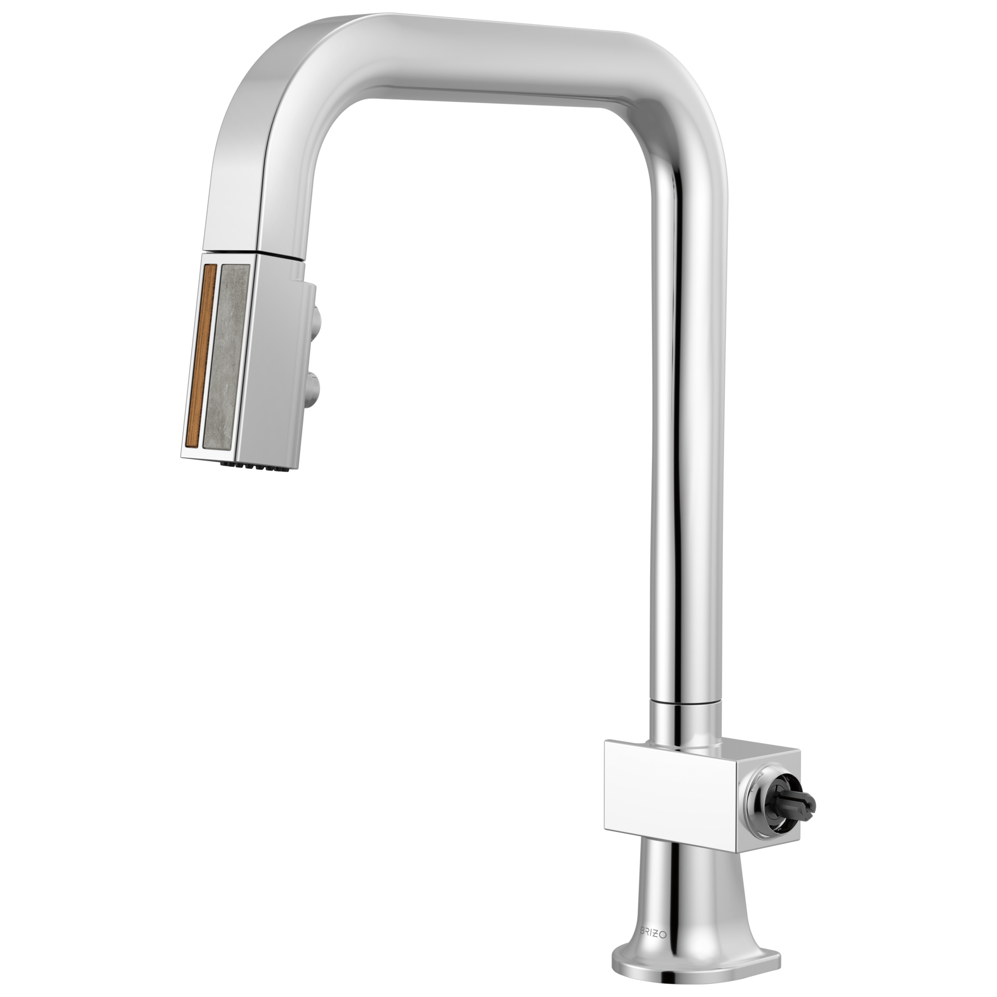 Brizo Frank Lloyd Wright® Pull-Down Kitchen Faucet with Square Spout and Wood/Concrete Wand - Less Handle