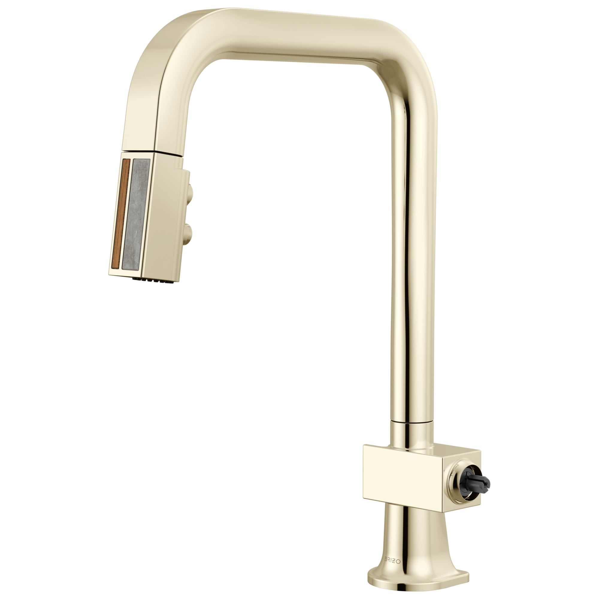 Brizo Frank Lloyd Wright® Pull-Down Kitchen Faucet with Square Spout and Wood/Concrete Wand - Less Handle