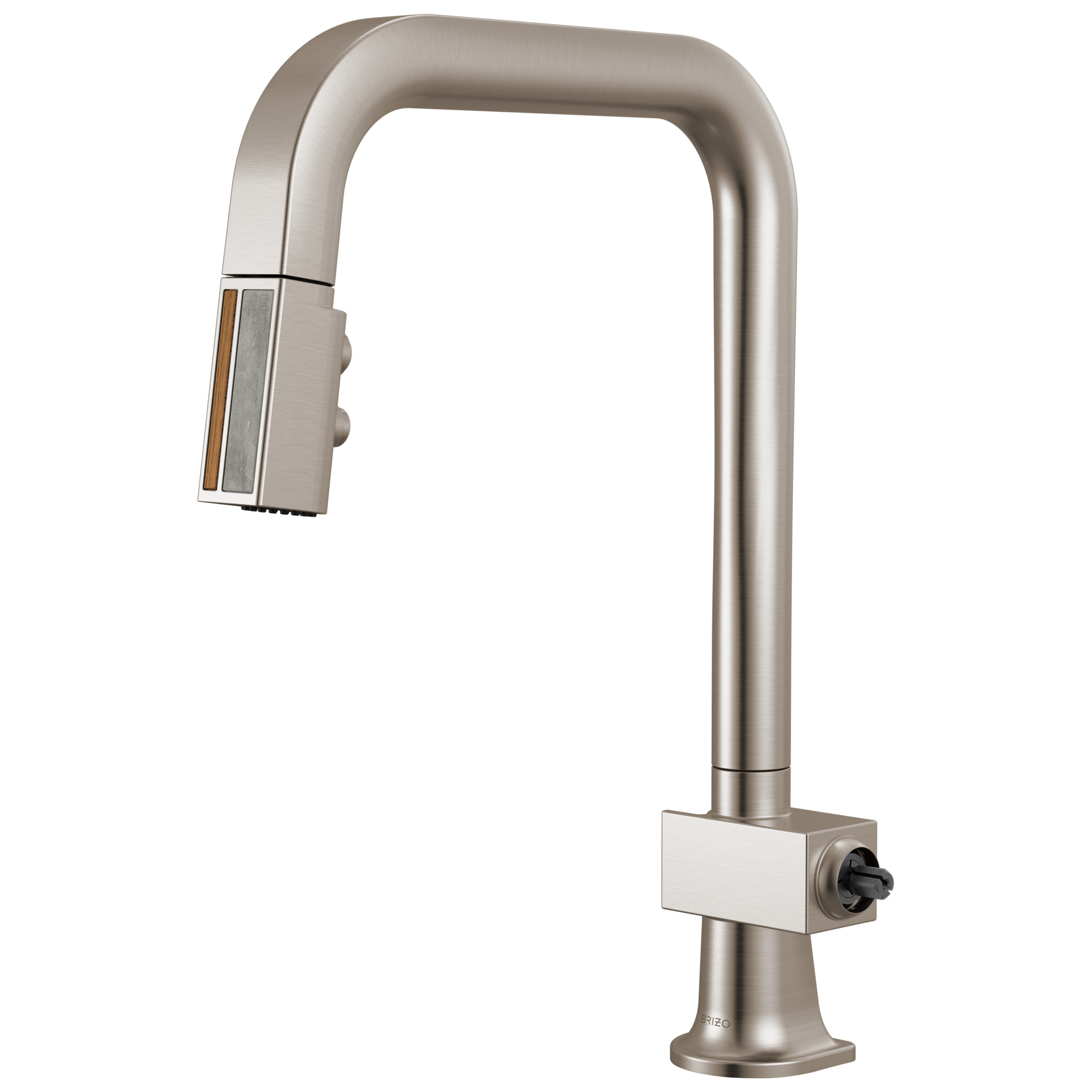 Brizo Frank Lloyd Wright® Pull-Down Kitchen Faucet with Square Spout and Wood/Concrete Wand - Less Handle