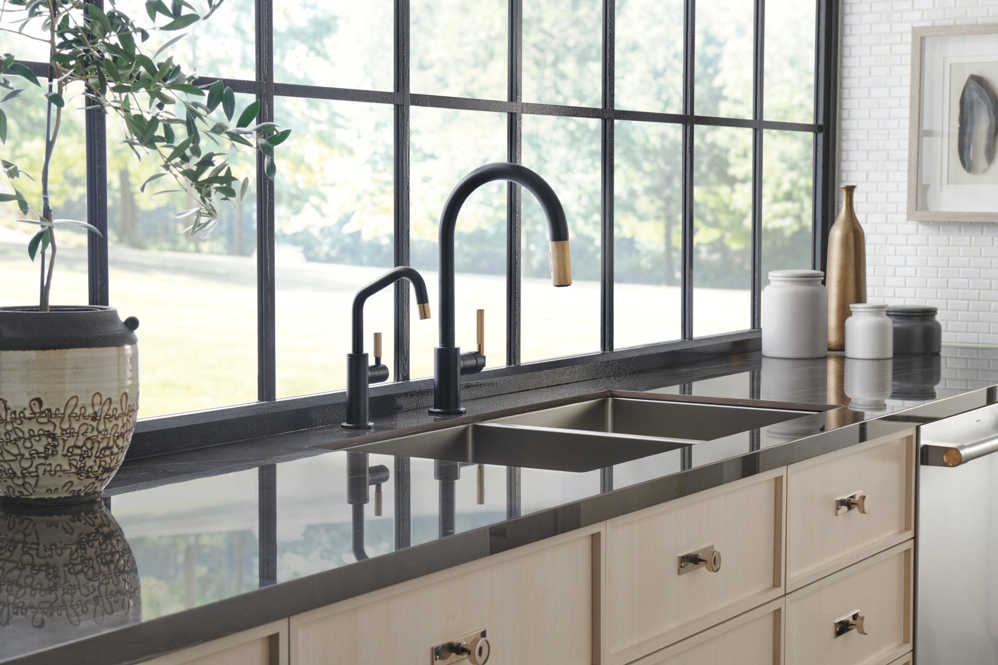 Brizo Litze® Beverage Faucet with Angled Spout and Knurled Handle