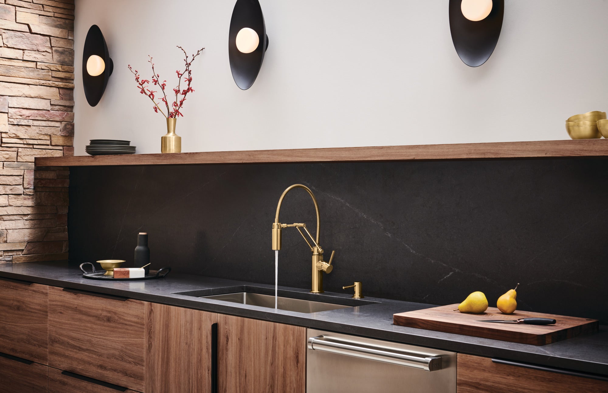 Brizo Odin® Articulating Kitchen Faucet with Finished Hose - Less Handle