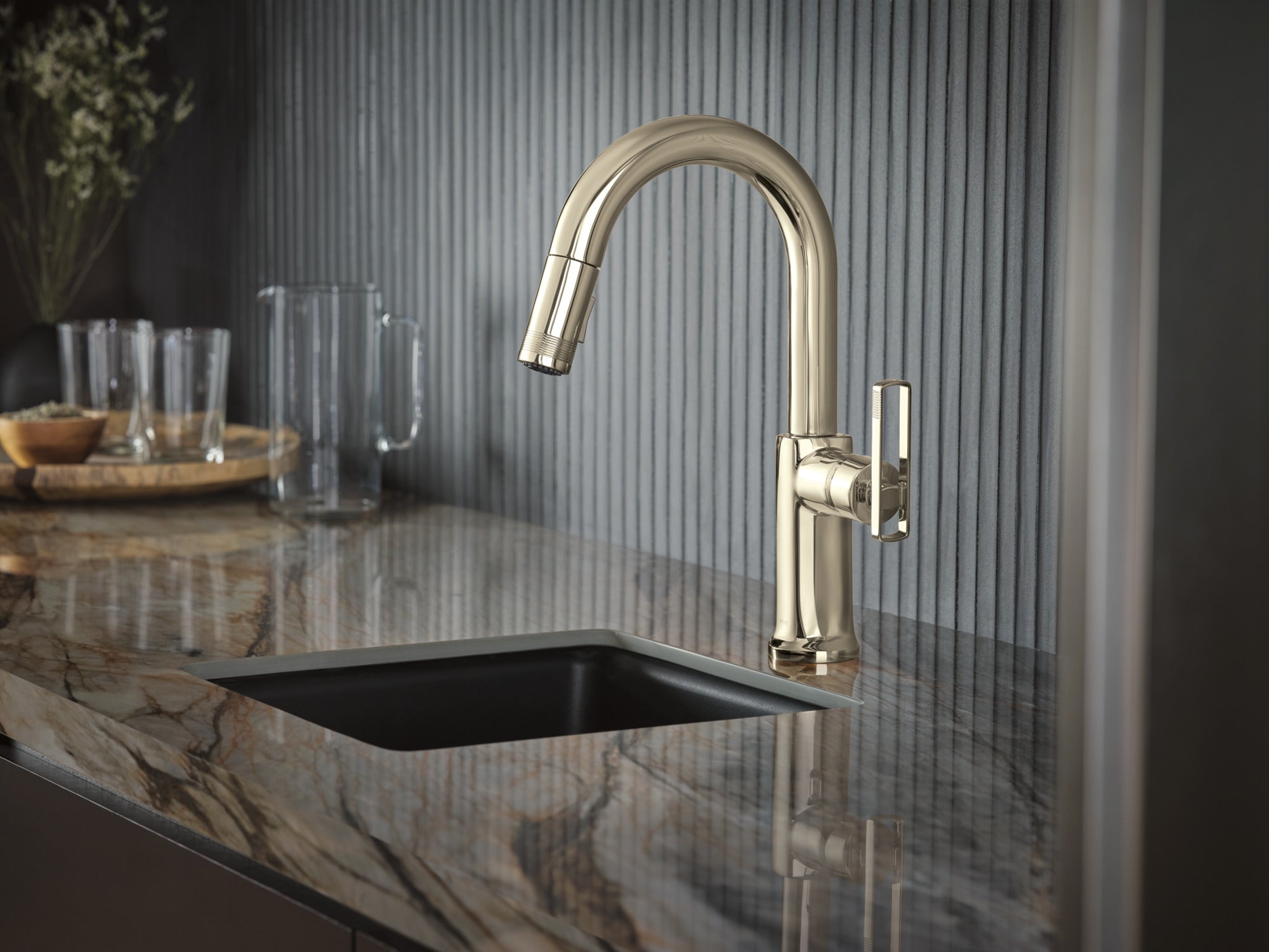 Brizo Kintsu® Pull-Down Prep Faucet with Arc Spout - Less Handle