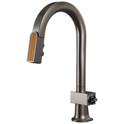 Brizo Frank Lloyd Wright® Pull-Down Prep Faucet with Arc Spout and Wood Wand - Less Handle