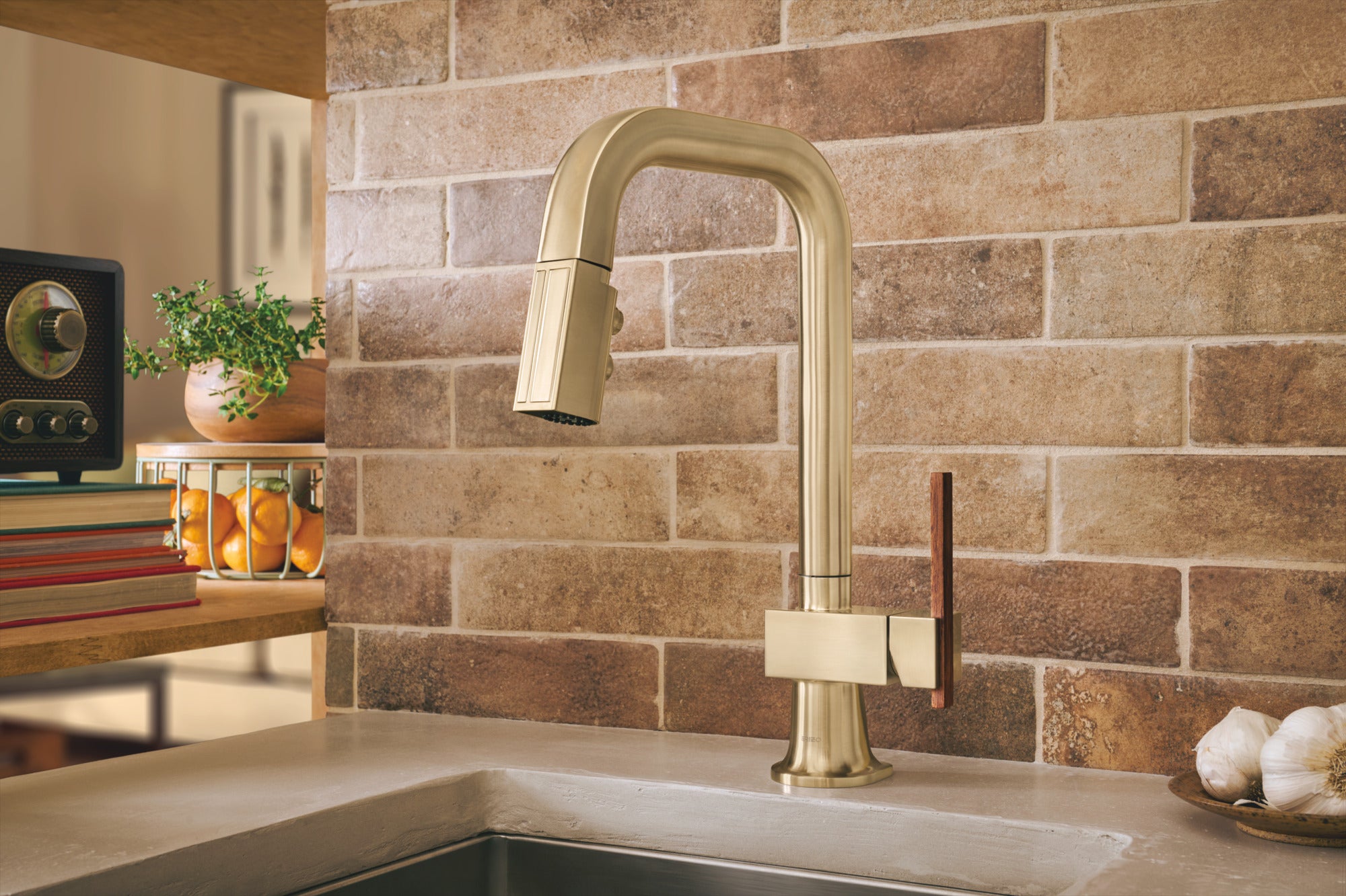 Brizo Frank Lloyd Wright® Pull-Down Prep Faucet with Square Spout - Less Handle