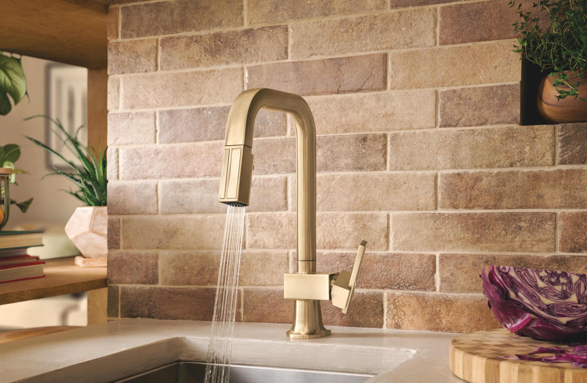 Brizo Frank Lloyd Wright® Pull-Down Prep Faucet with Square Spout - Less Handle