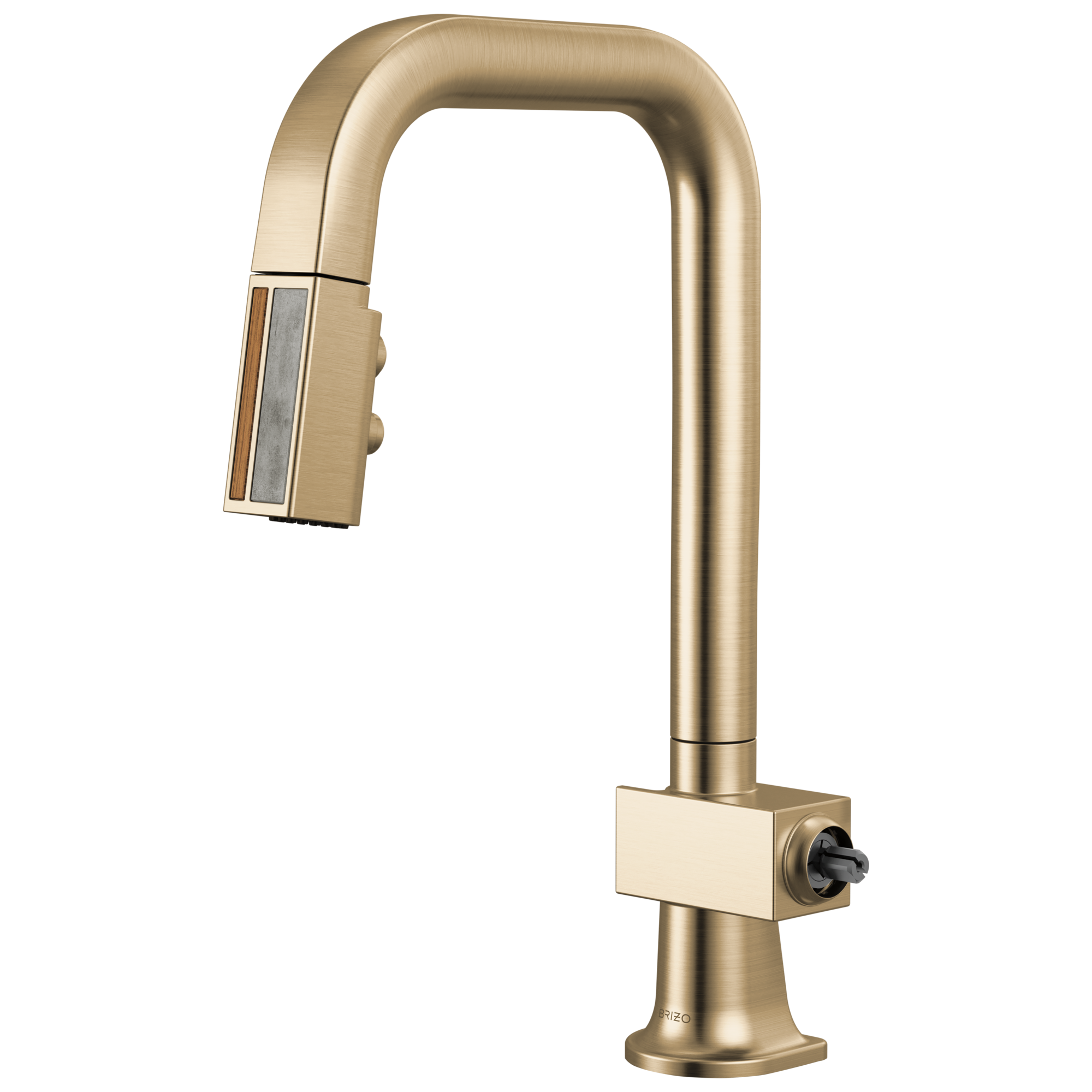 Brizo Frank Lloyd Wright® Pull-Down Prep Faucet with Square Spout and Wood/Concrete Wand - Less Handle