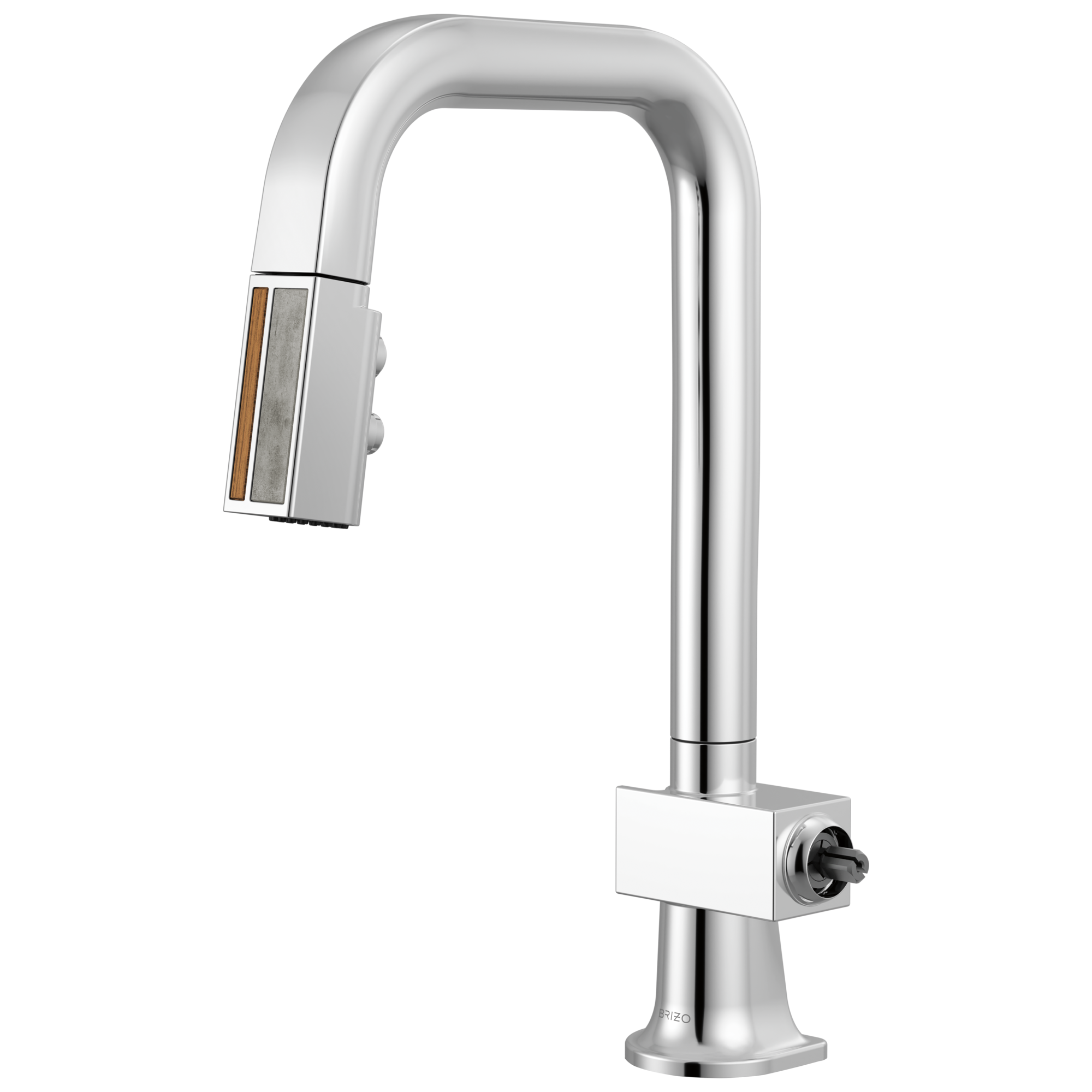 Brizo Frank Lloyd Wright® Pull-Down Prep Faucet with Square Spout and Wood/Concrete Wand - Less Handle