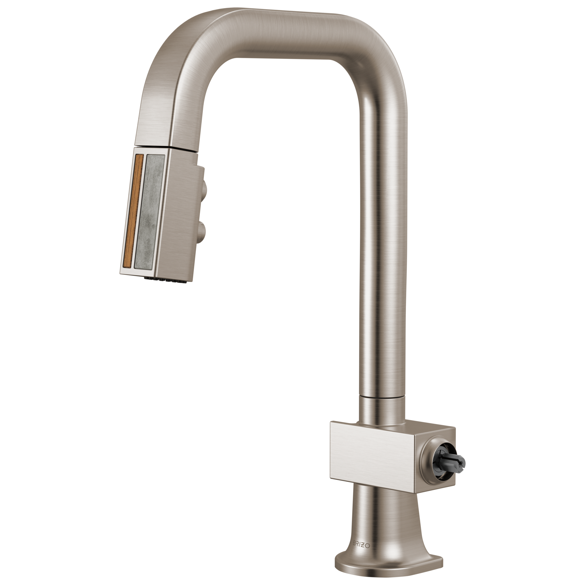 Brizo Frank Lloyd Wright® Pull-Down Prep Faucet with Square Spout and Wood/Concrete Wand - Less Handle