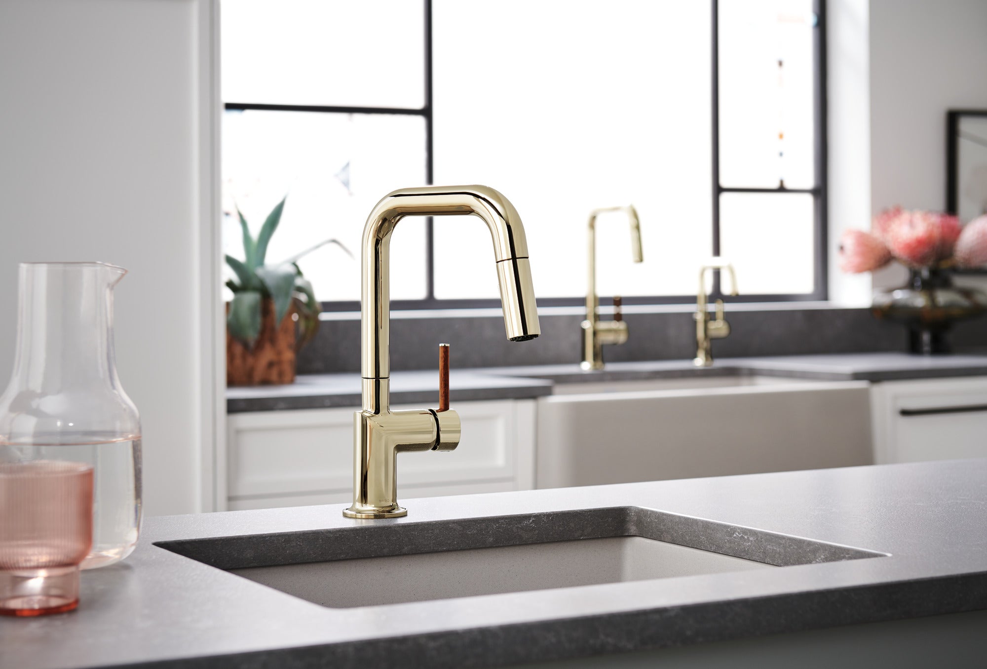 Brizo Odin® Pull-Down Prep Faucet with Square Spout - Less Handle
