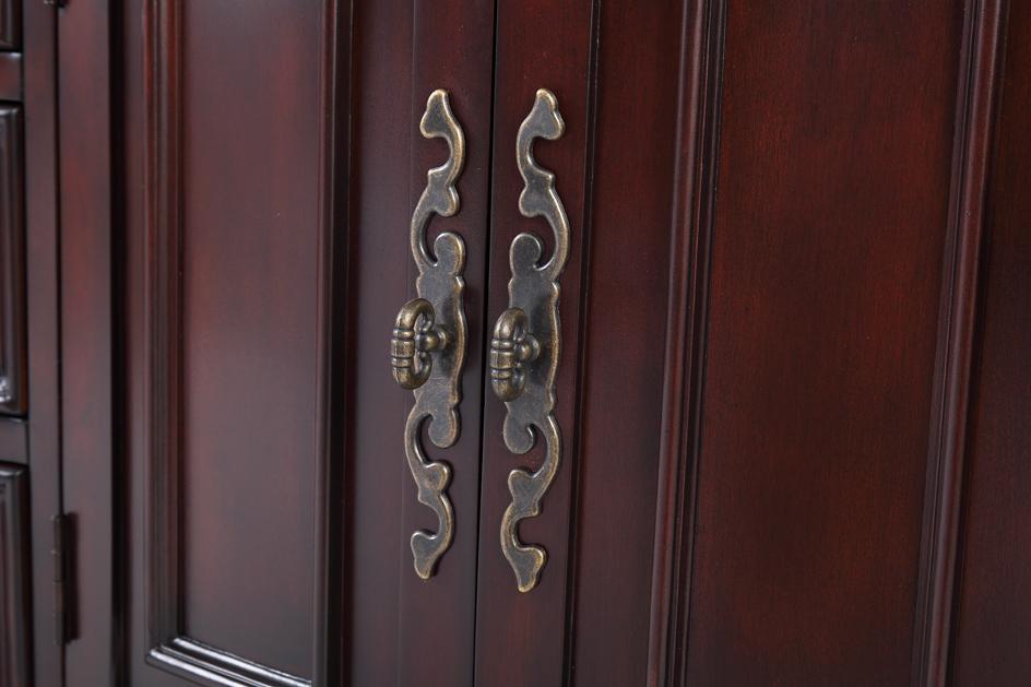Chans Furniture GD-4438SB-64 64" Traditional Style Cherry Wood Hopkinton Double Sink Bathroom Vanity