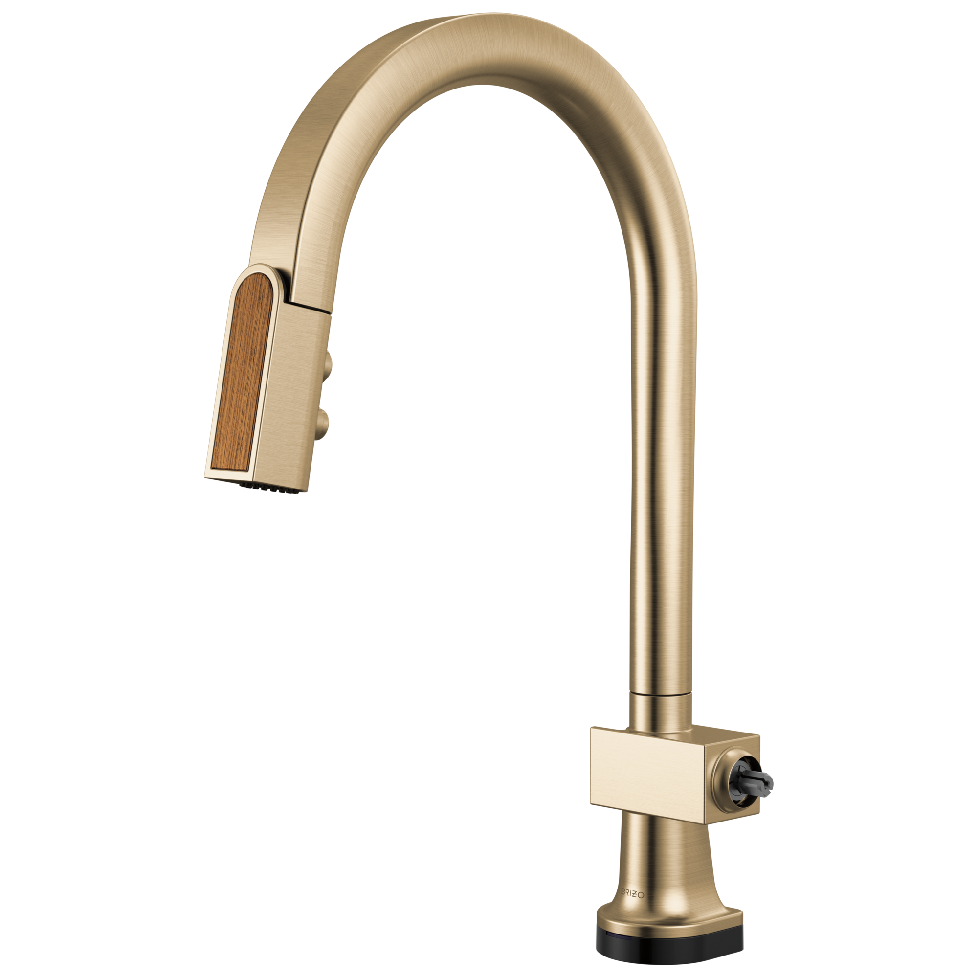 Brizo Frank Lloyd Wright® SmartTouch® Pull-Down Kitchen Faucet with Arc Spout and Wood Wand - Less Handle