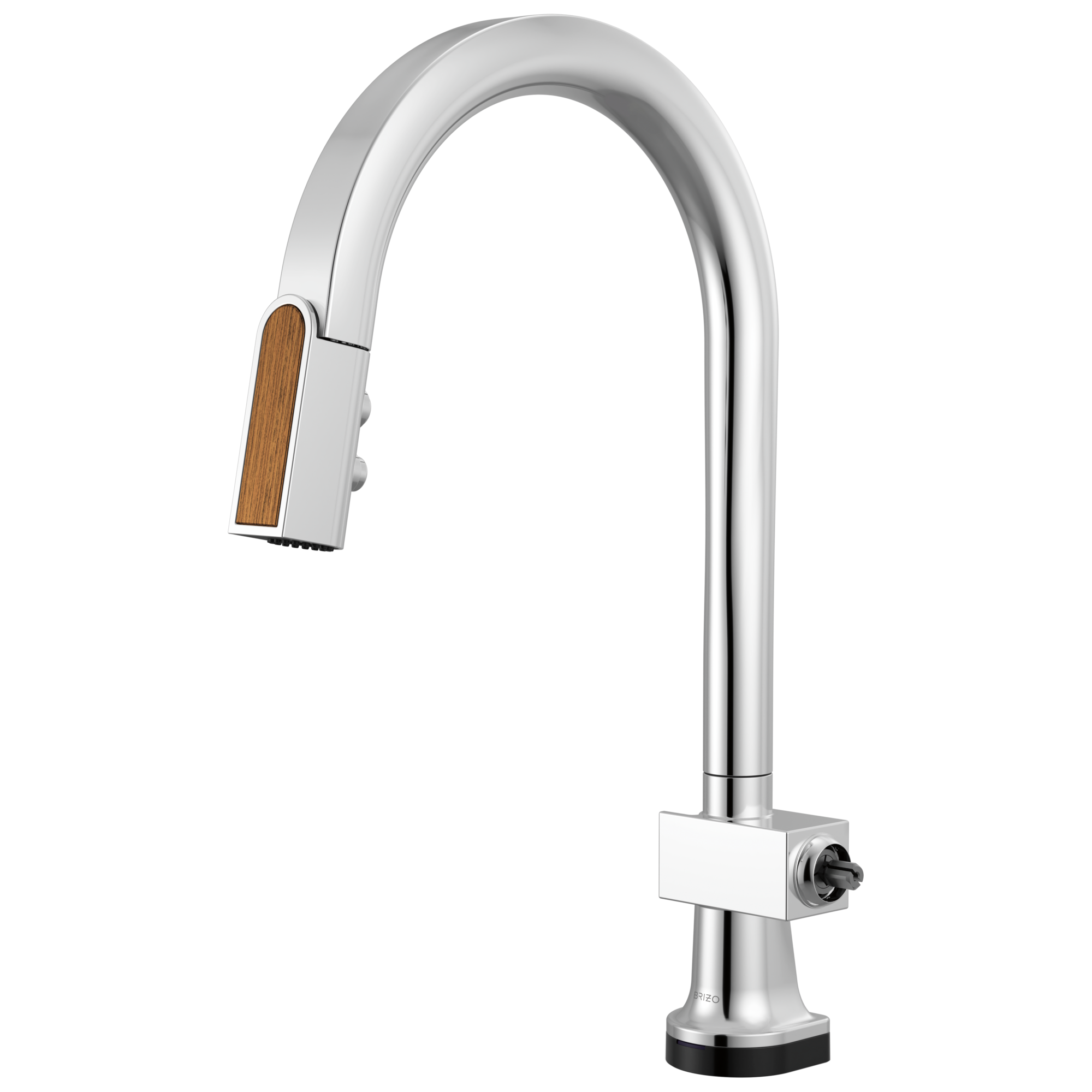 Brizo Frank Lloyd Wright® SmartTouch® Pull-Down Kitchen Faucet with Arc Spout and Wood Wand - Less Handle