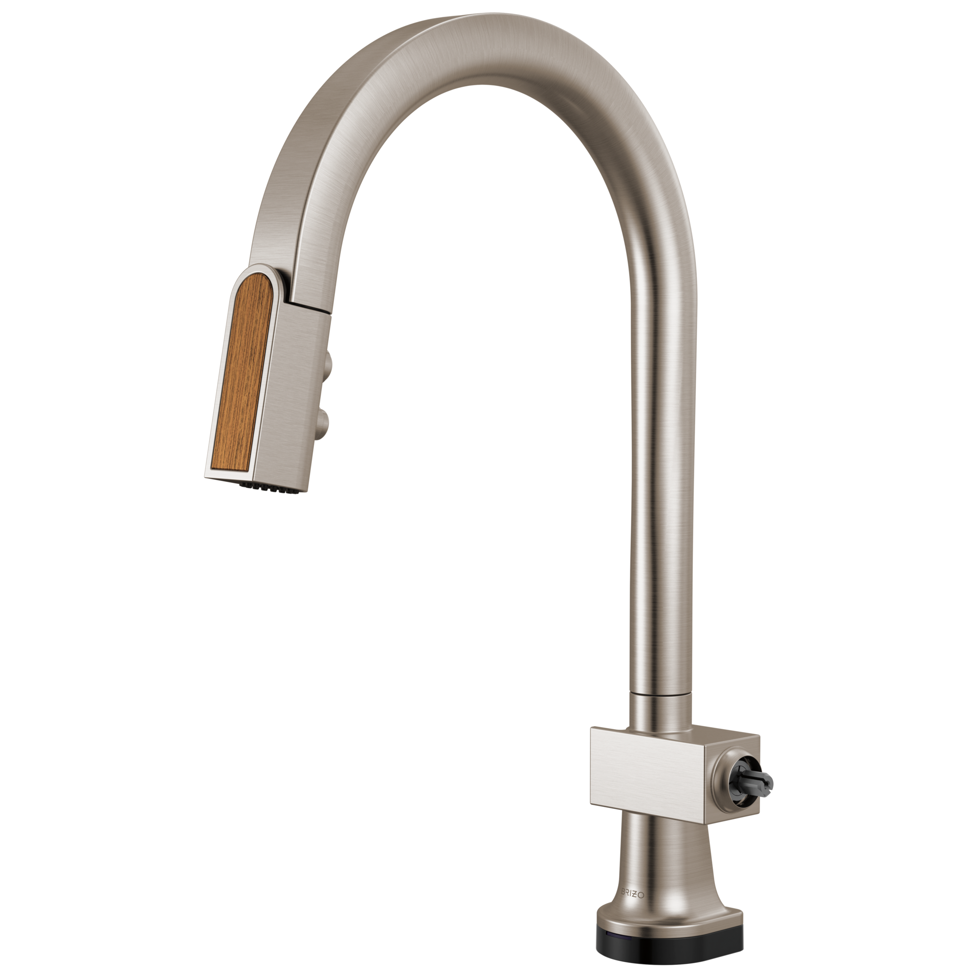 Brizo Frank Lloyd Wright® SmartTouch® Pull-Down Kitchen Faucet with Arc Spout and Wood Wand - Less Handle