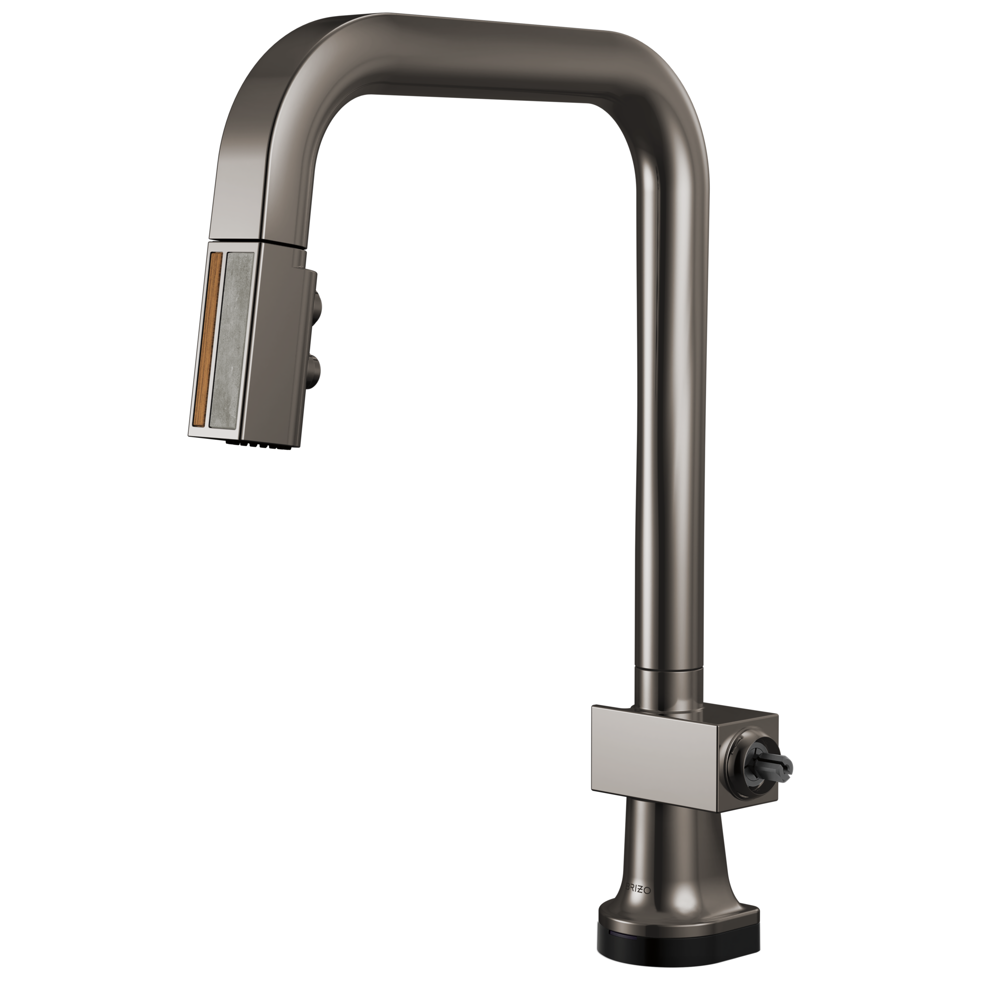 Brizo Frank Lloyd Wright® SmartTouch® Pull-Down Kitchen Faucet with Square Spout and Wood/Concrete Wand - Less Handle