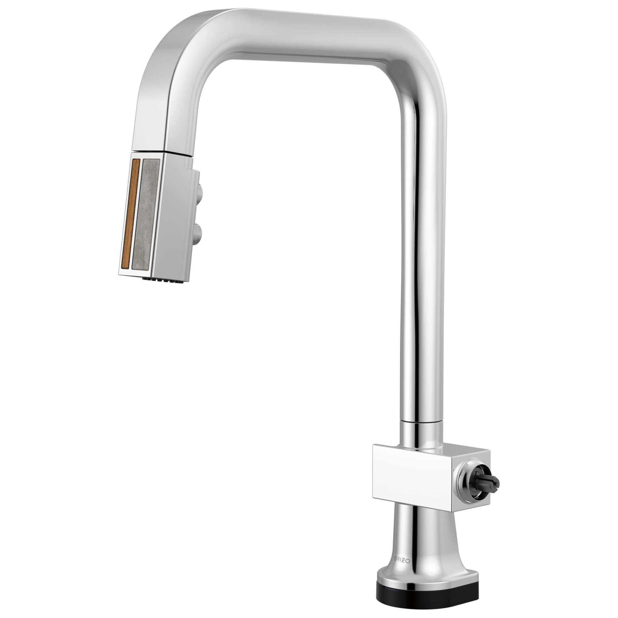Brizo Frank Lloyd Wright® SmartTouch® Pull-Down Kitchen Faucet with Square Spout and Wood/Concrete Wand - Less Handle