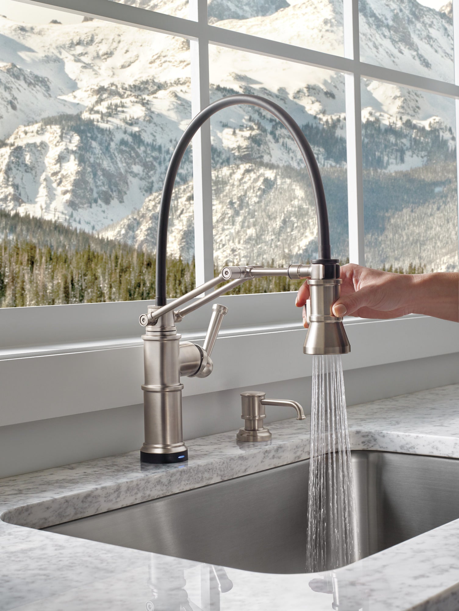 Brizo Artesso® Single Handle Articulating Kitchen Kitchen Faucet with SmartTouch® Technology