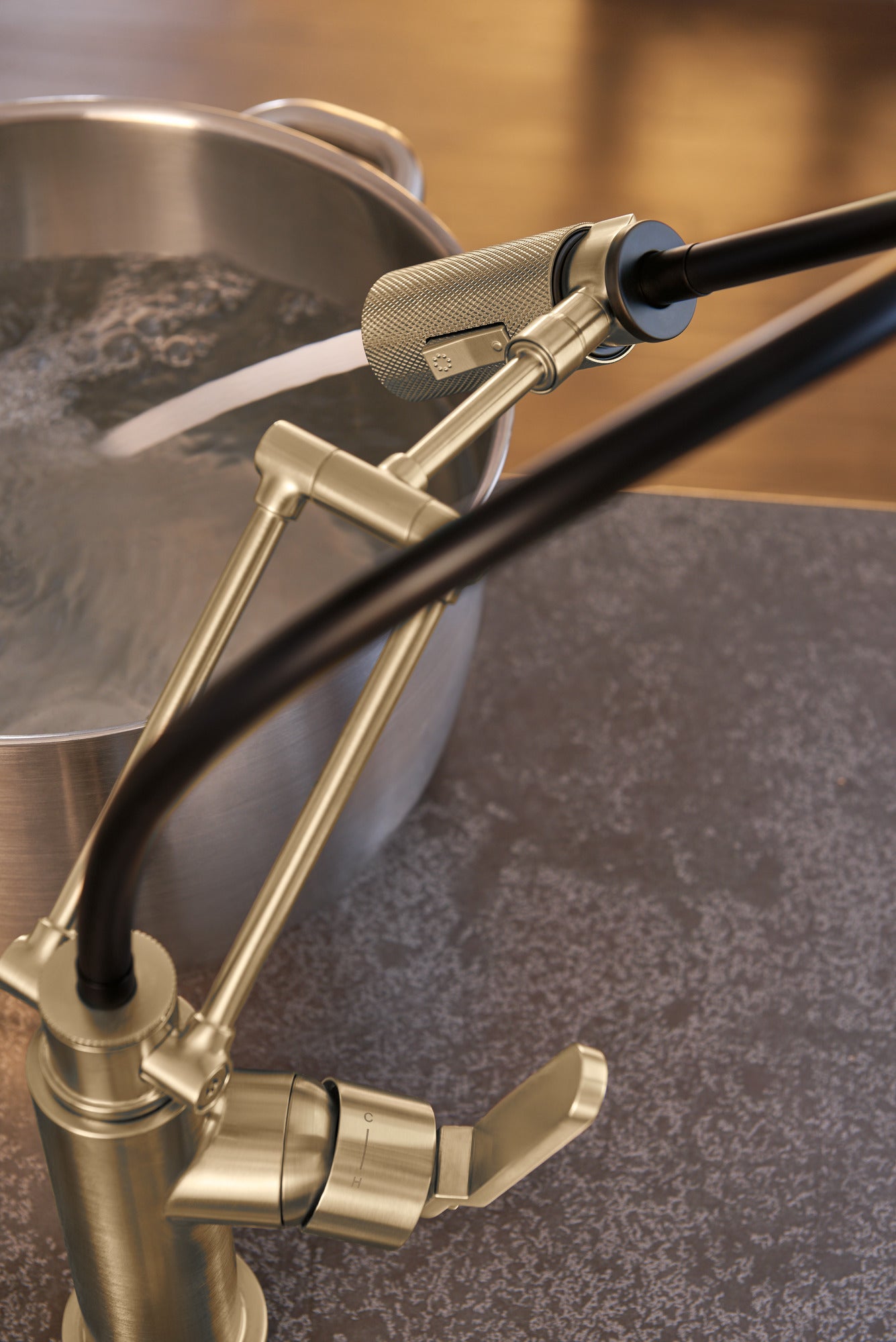 Brizo Litze® SmartTouch® Articulating Kitchen Faucet with Industrial Handle
