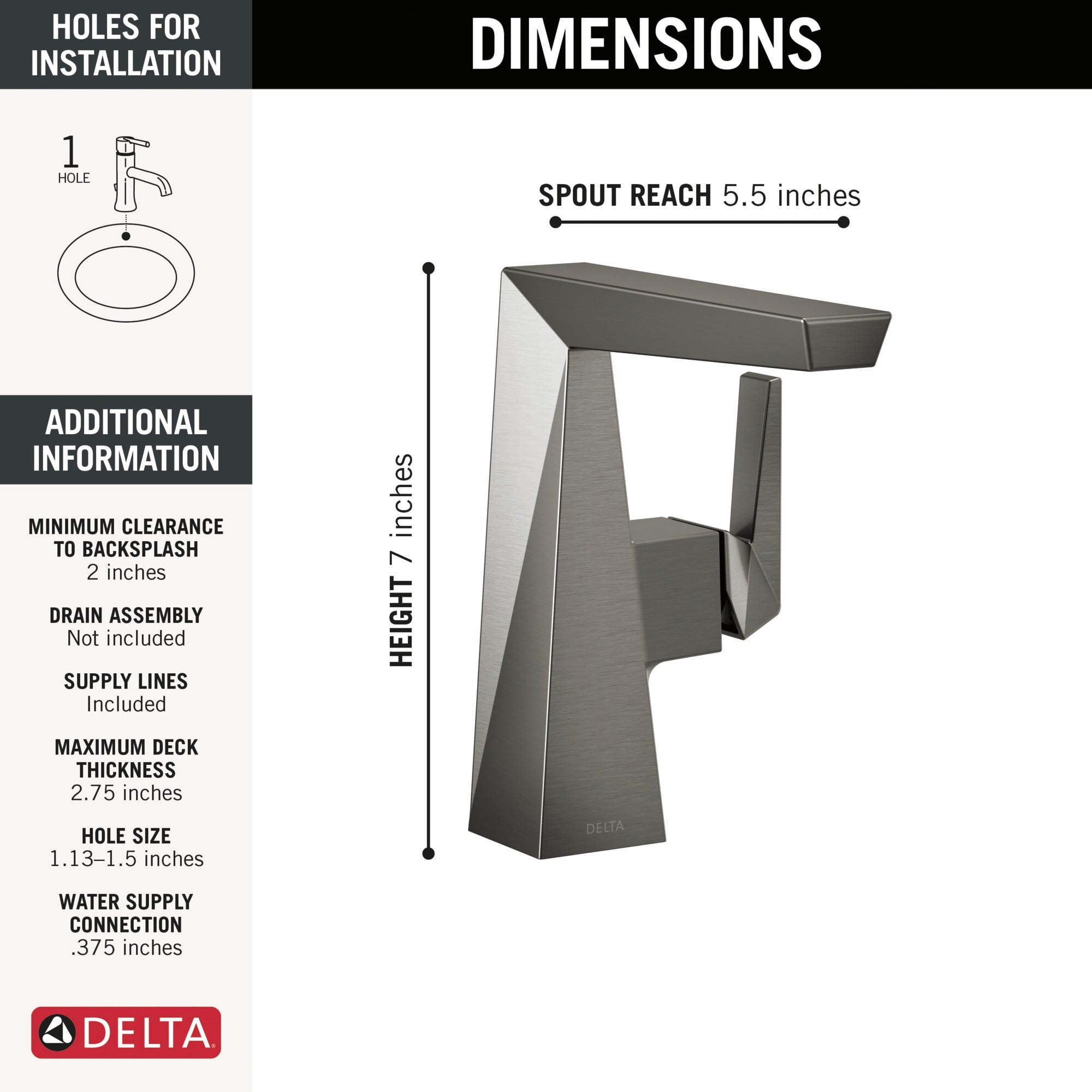 Delta Trillian™ Single Handle Mid-Height Bathroom Faucet