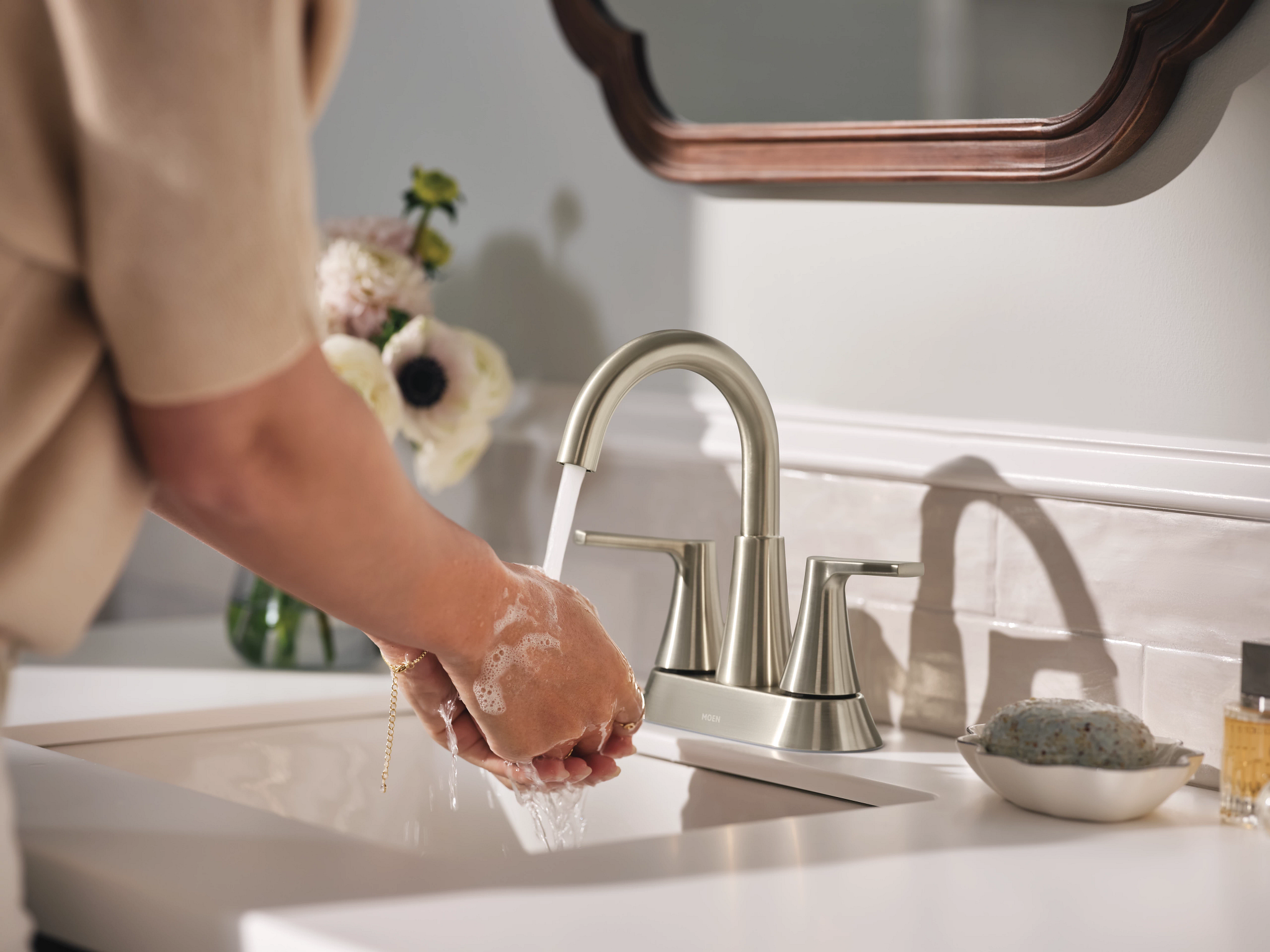 Moen 64432 Jase Two-handle Centerset Bathroom Sink Faucet