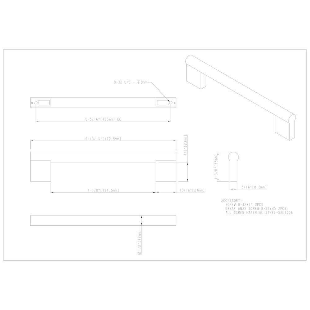 Hardware Resources 96 mm Center-to-Center Satin Nickel Knox Cabinet Bar Pull