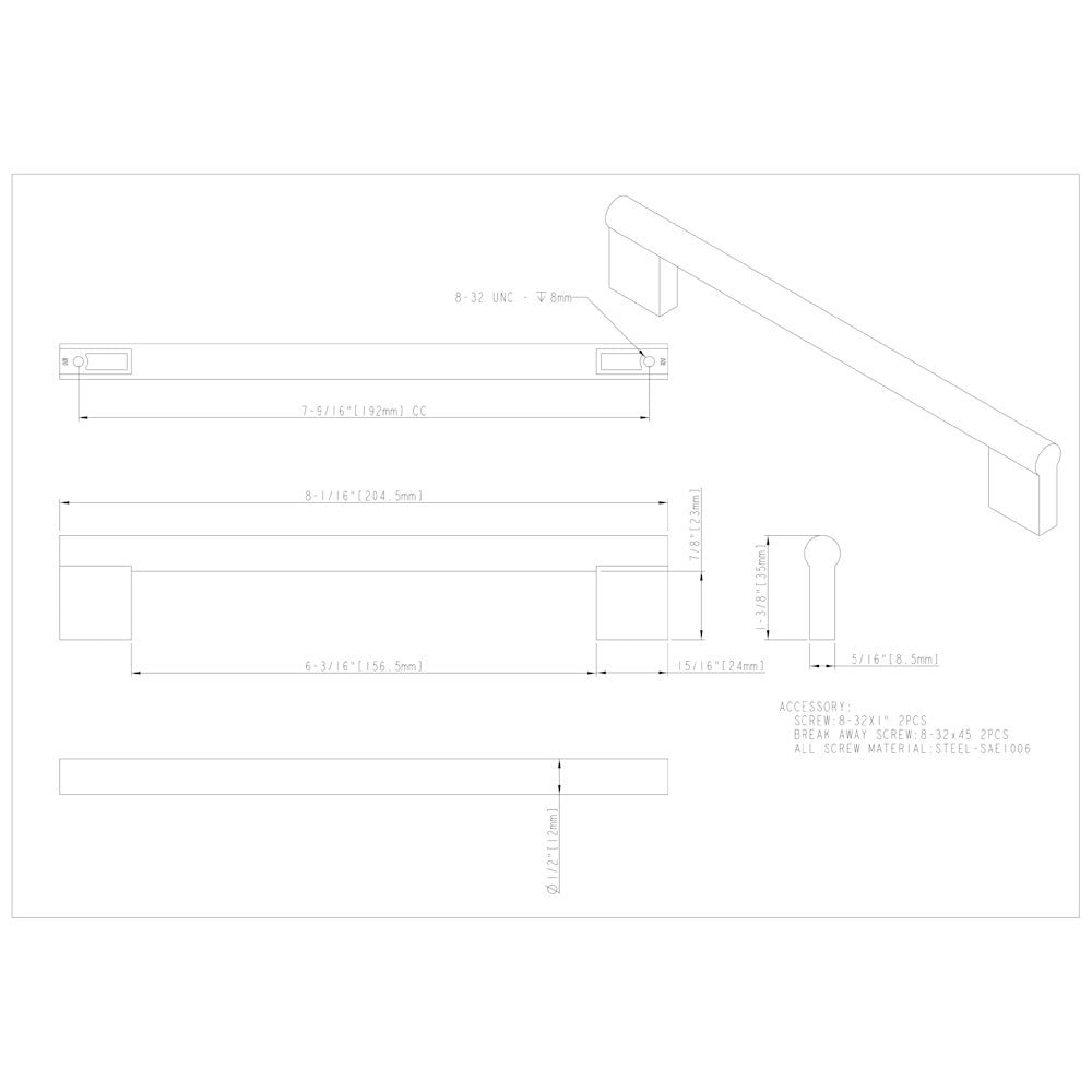 Hardware Resources 96 mm Center-to-Center Satin Nickel Knox Cabinet Bar Pull