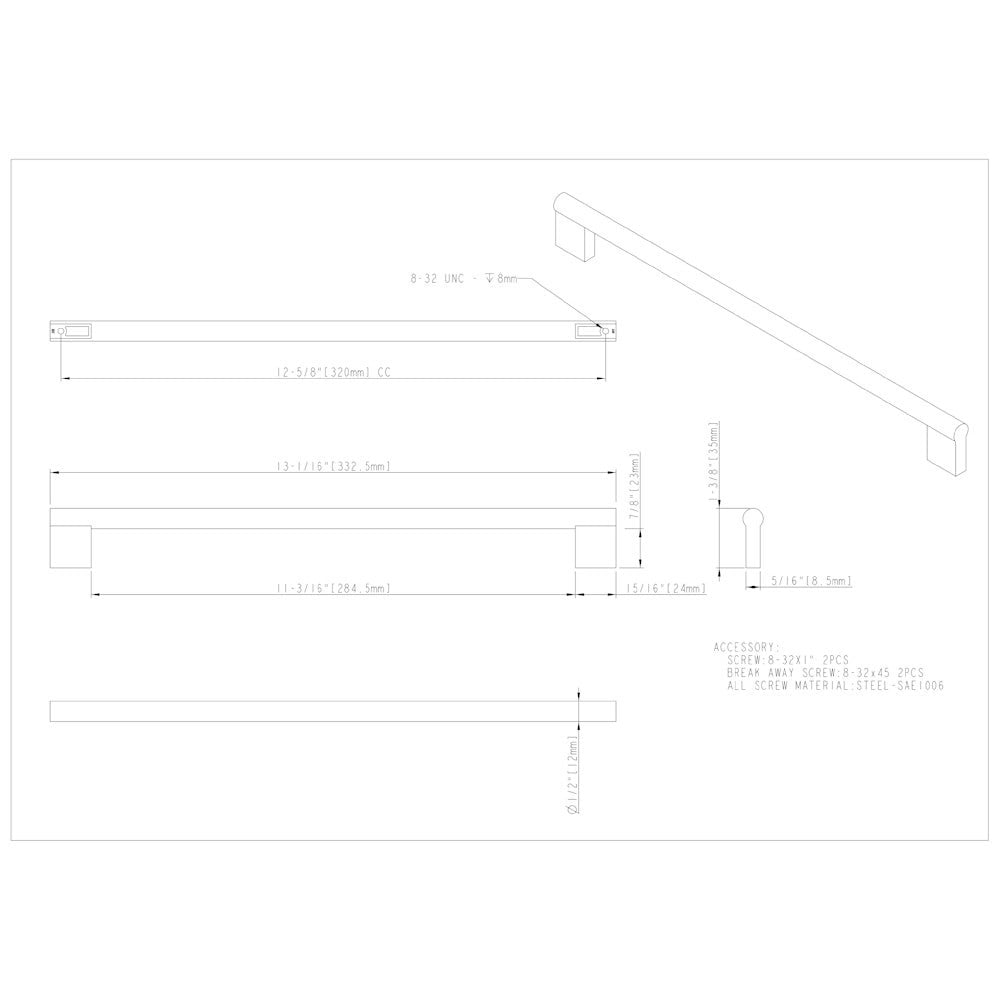 Hardware Resources 96 mm Center-to-Center Satin Nickel Knox Cabinet Bar Pull