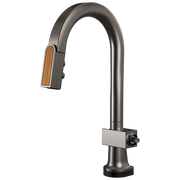 Brizo Frank Lloyd Wright® SmartTouch® Pull-Down Prep Faucet with Arc Spout and Wood Spout - Less Handle