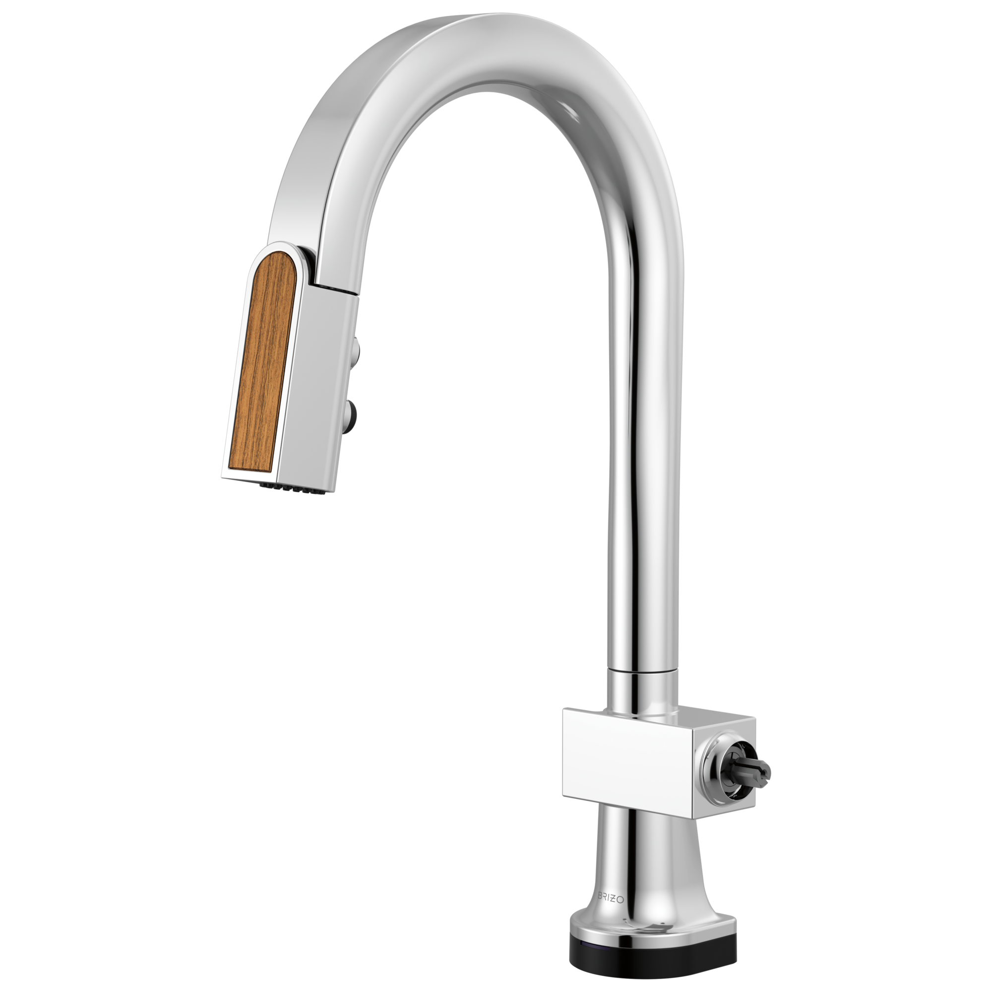 Brizo Frank Lloyd Wright® SmartTouch® Pull-Down Prep Faucet with Arc Spout and Wood Spout - Less Handle