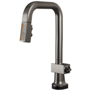Brizo Frank Lloyd Wright® SmartTouch® Pull-Down Prep Faucet with Square Spout and Wood/Concrete Wand - Less Handle