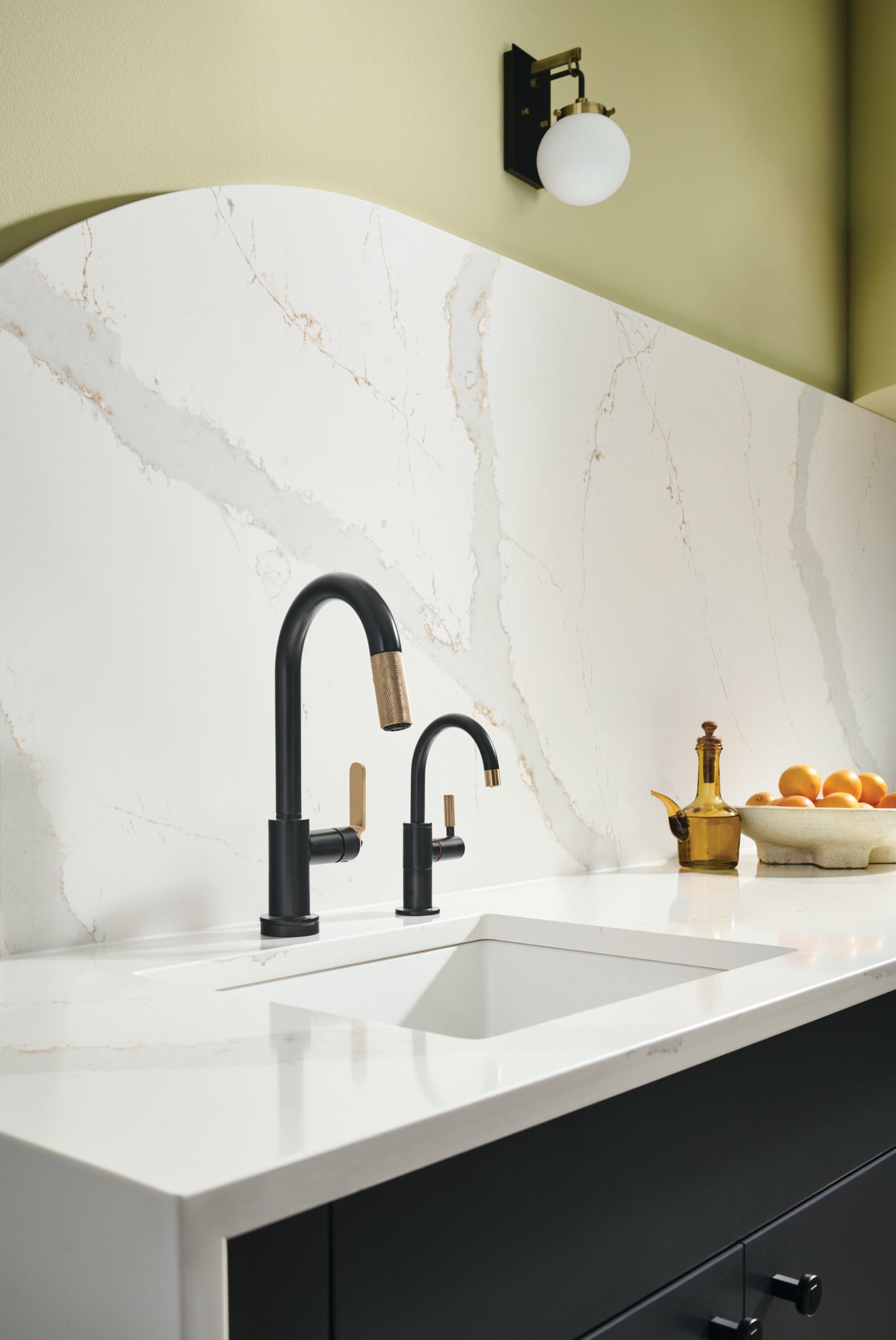 Brizo Litze® Smarttouch Pull-Down Prep Faucet with Arc Spout - Industrial Handle