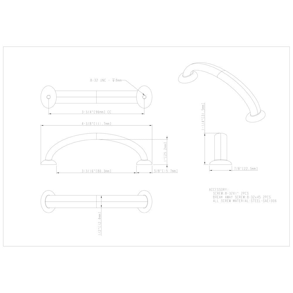 Hardware Resources 96 mm Center-to-Center Satin Nickel Hudson Cabinet Pull
