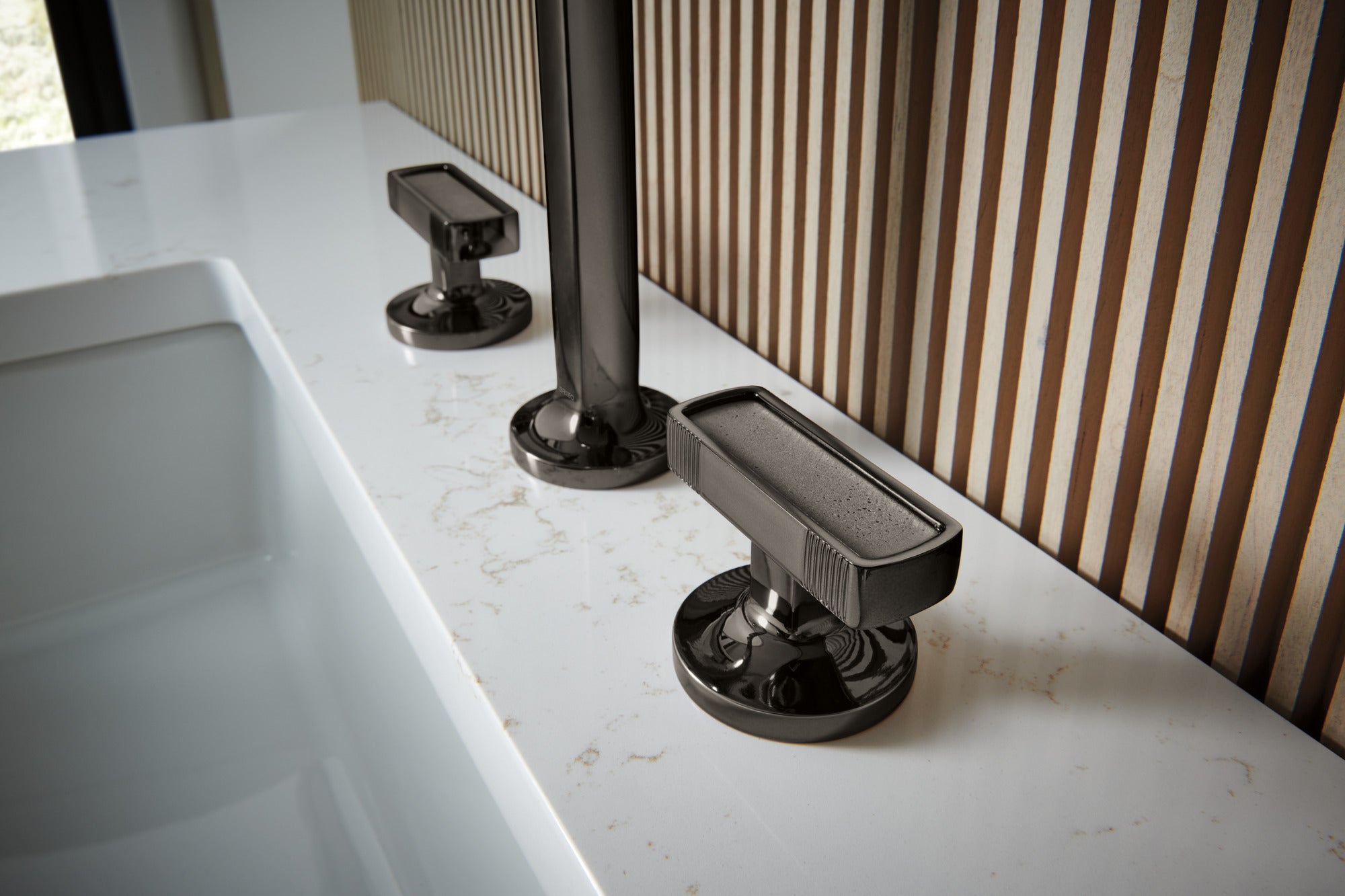 Brizo Kintsu® Widespread Lavatory Faucet with Arc Spout - Less Handles 1.5 GPM