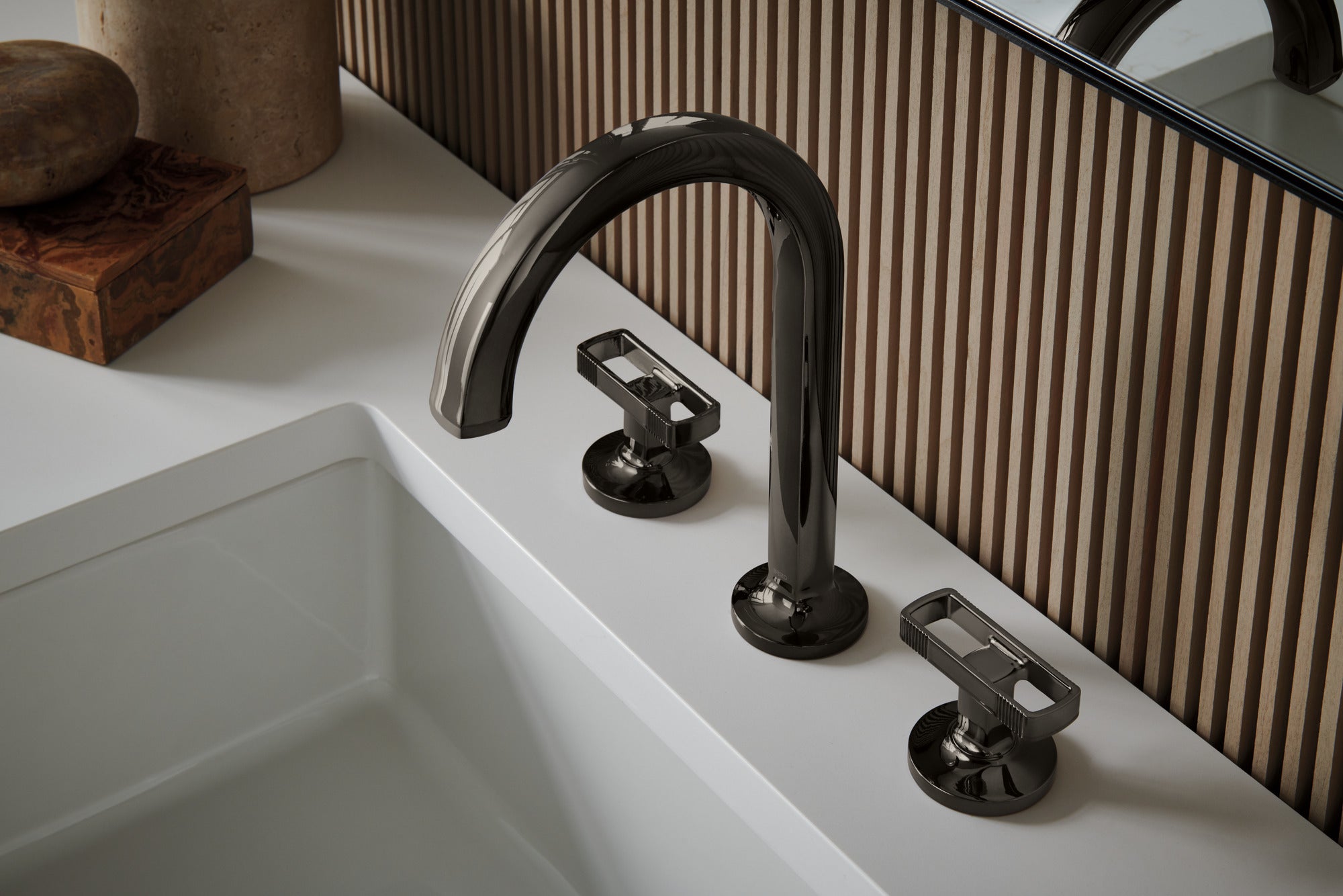 Brizo Kintsu® Widespread Lavatory Faucet with Arc Spout - Less Handles 1.5 GPM